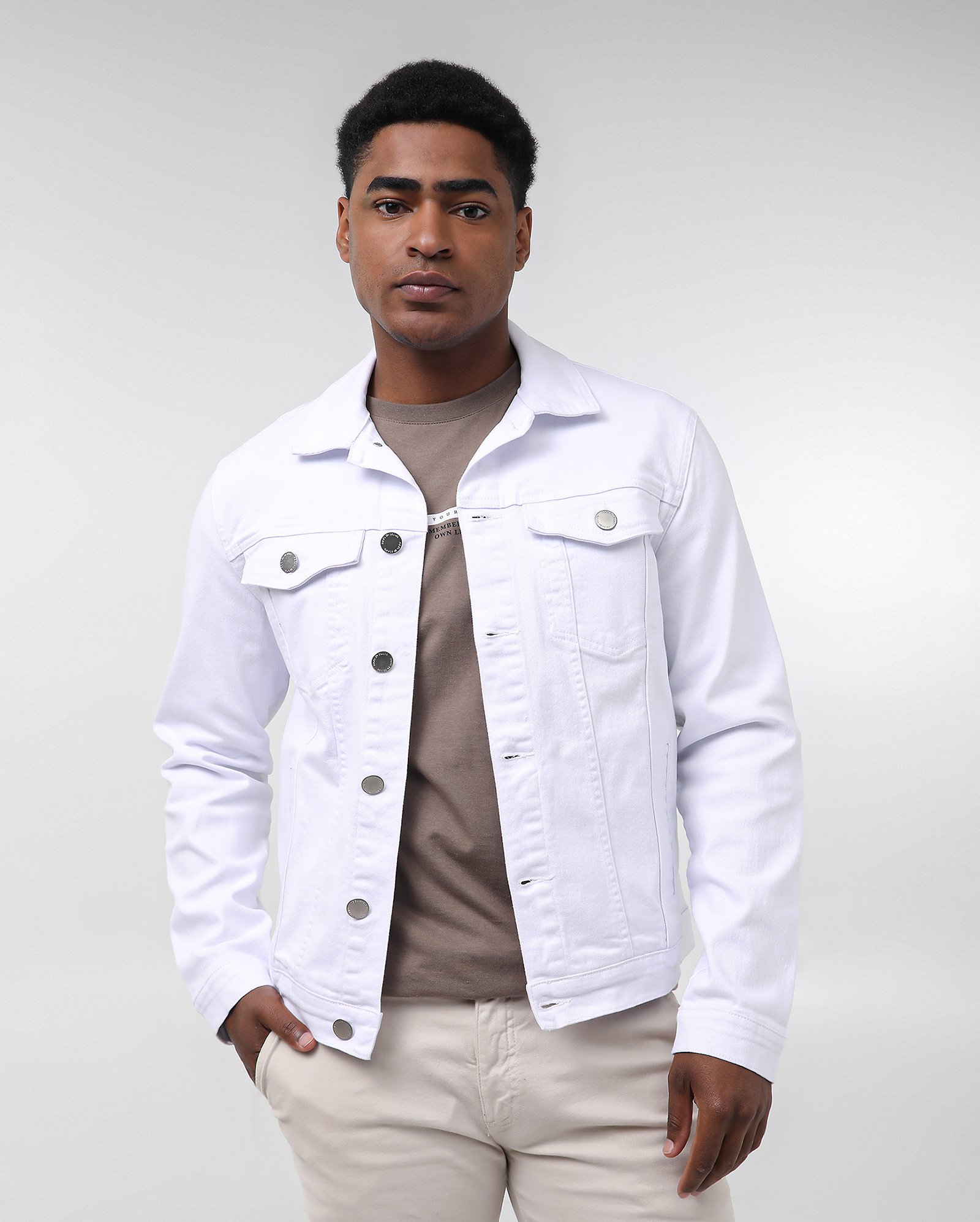 Riachuelo | Jaqueta sarja masculina trucker clássica branca | Pool