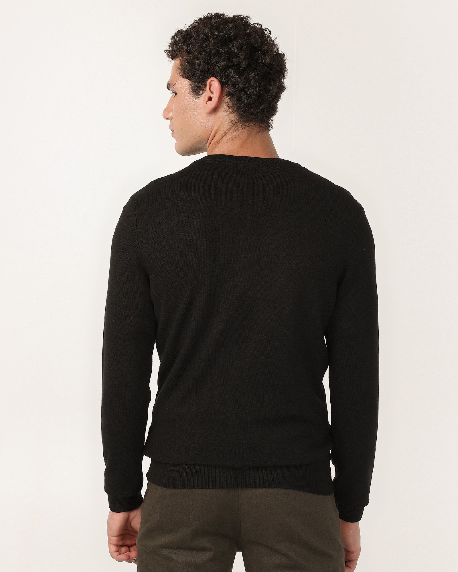 Suéter masculino regular de tricot - Preto | Original by Riachuelo
