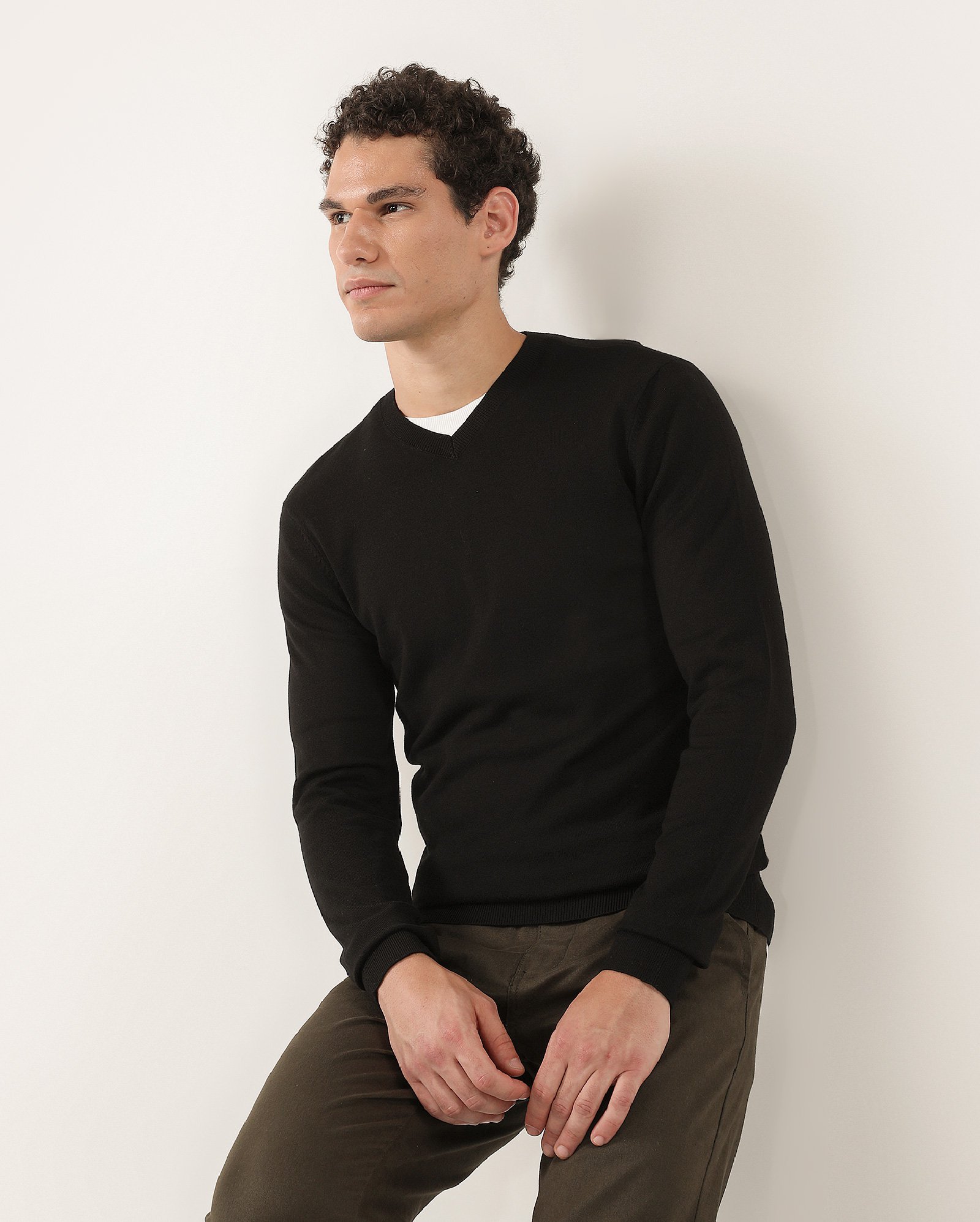 Suéter masculino regular de tricot - Preto | Original by Riachuelo