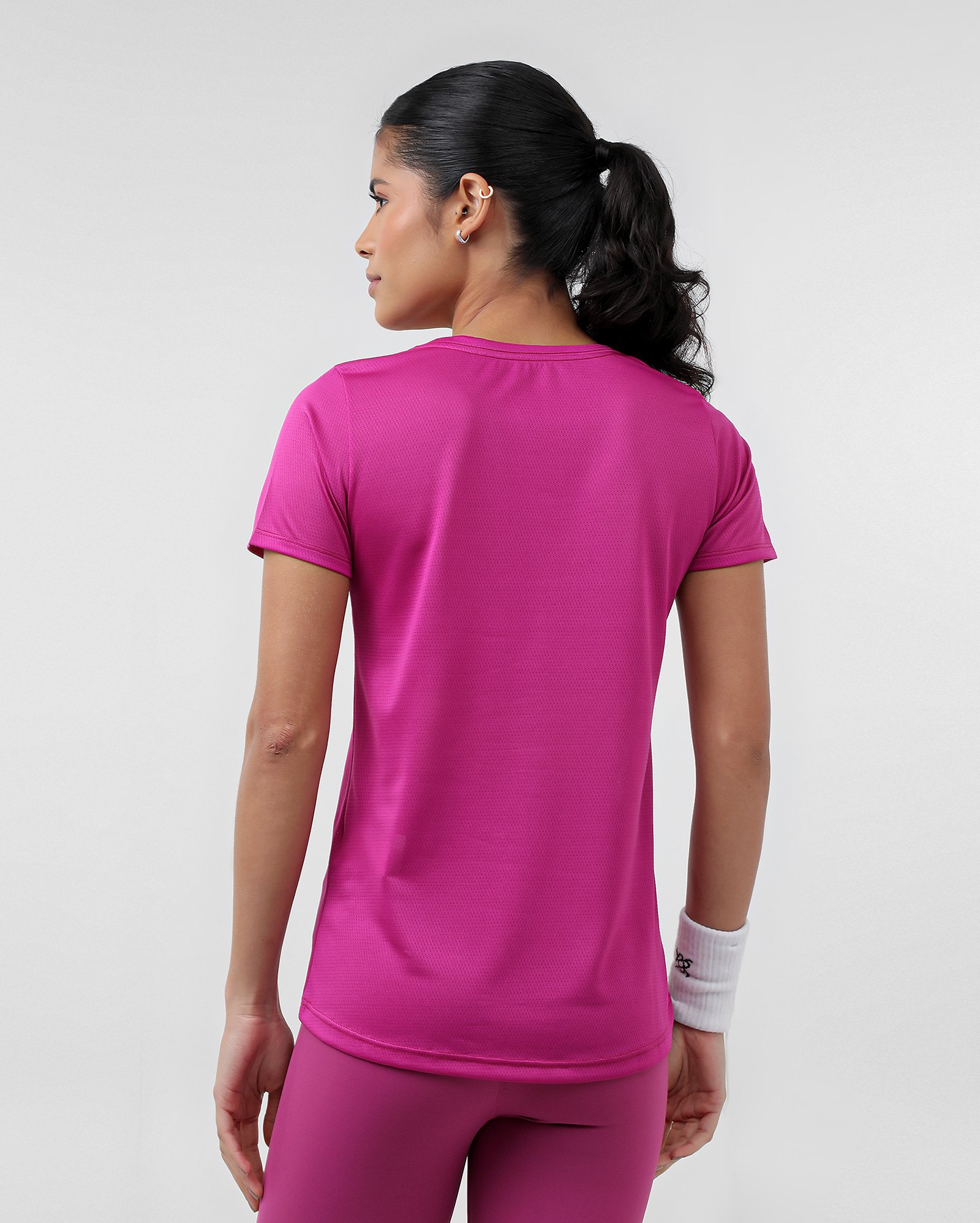 Camiseta feminina alta respirabilidade rosa | Body Work