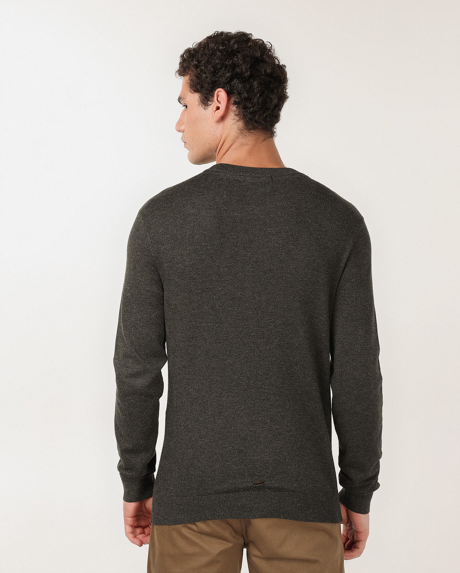 Suéter masculino em tricot mesclado - Preto | Original by Riachuelo