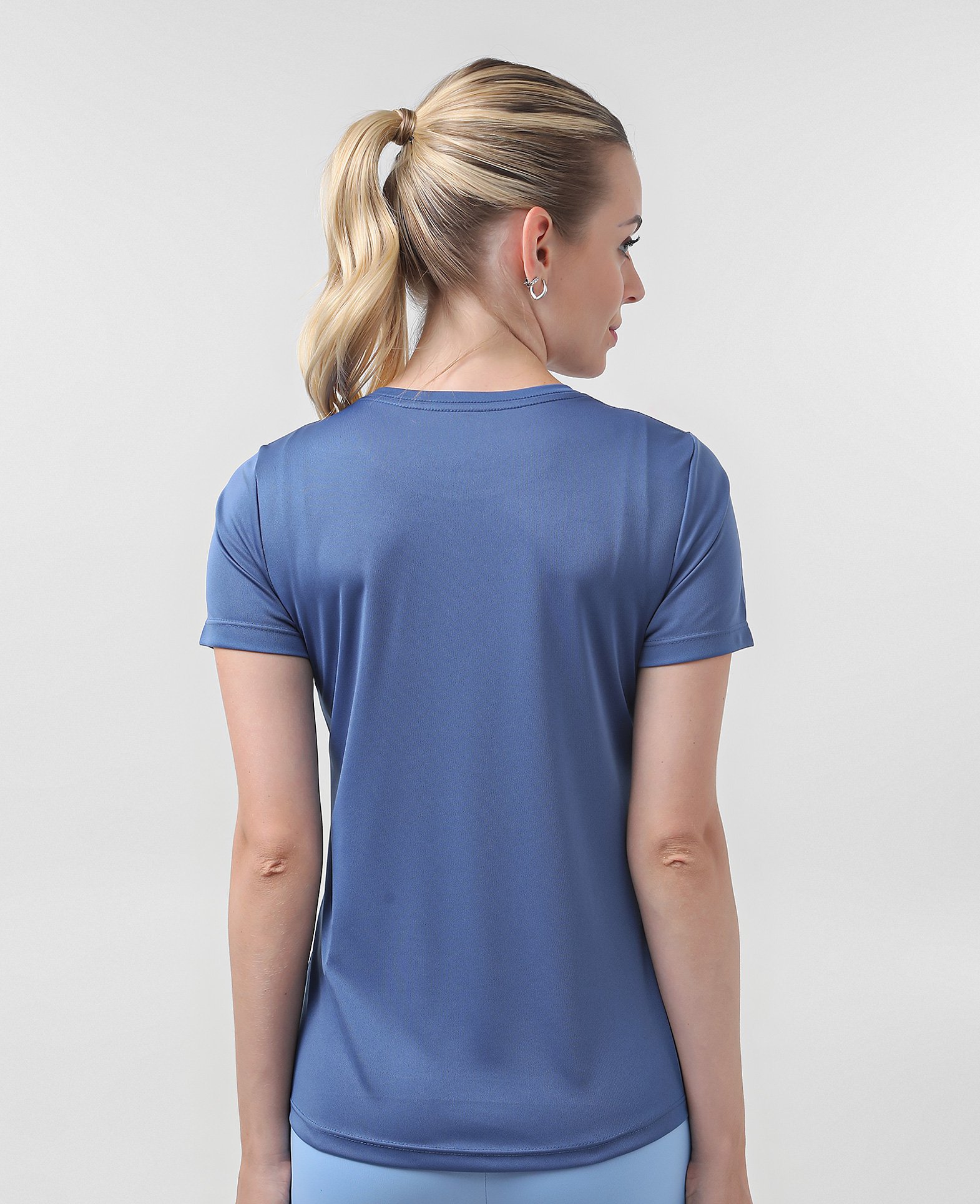 Camiseta esportiva feminina manga curta endless strenght azul | BodyWork by Riachuelo
