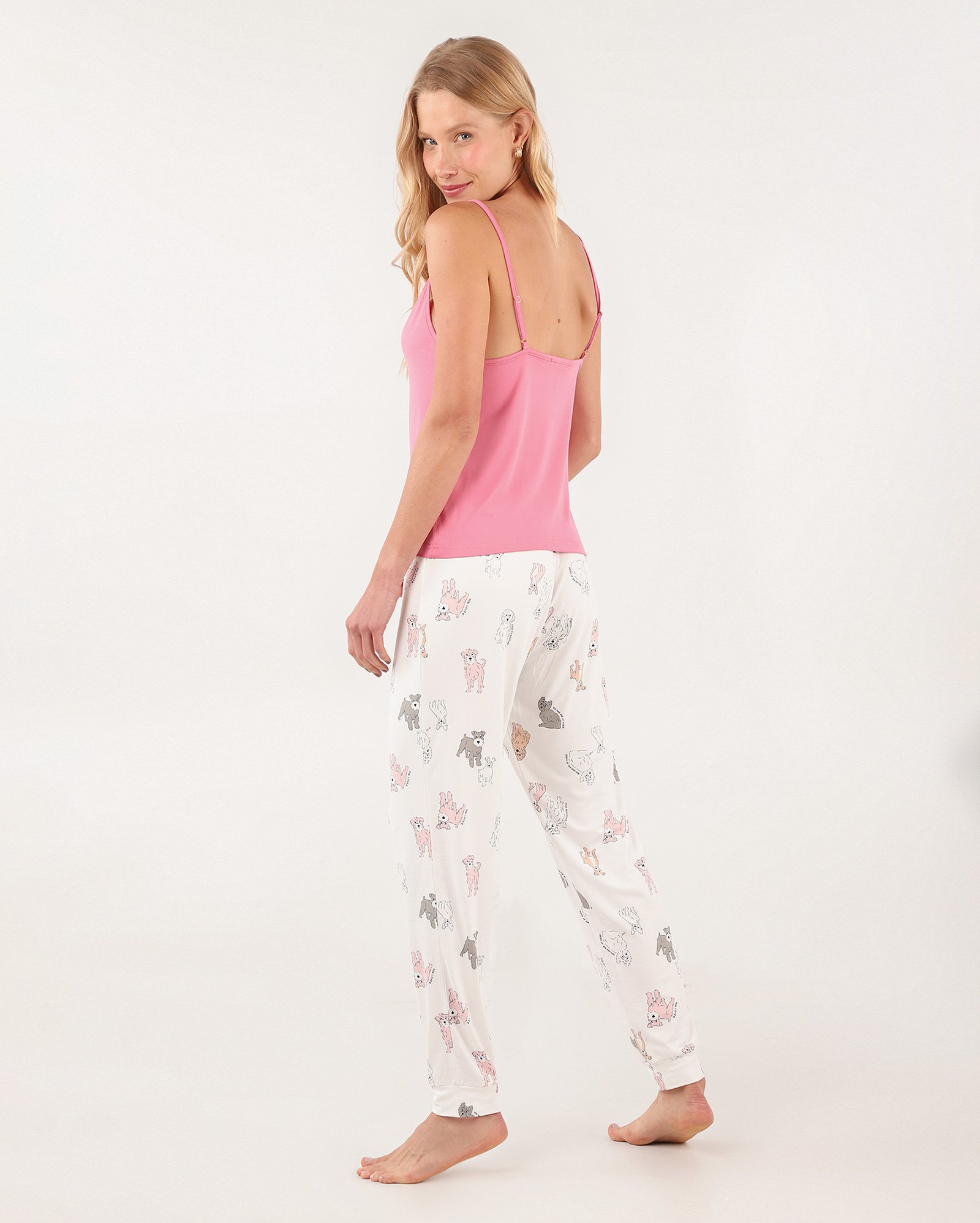 Pijama longo feminino toque macio dogs multicor | Riachuelo