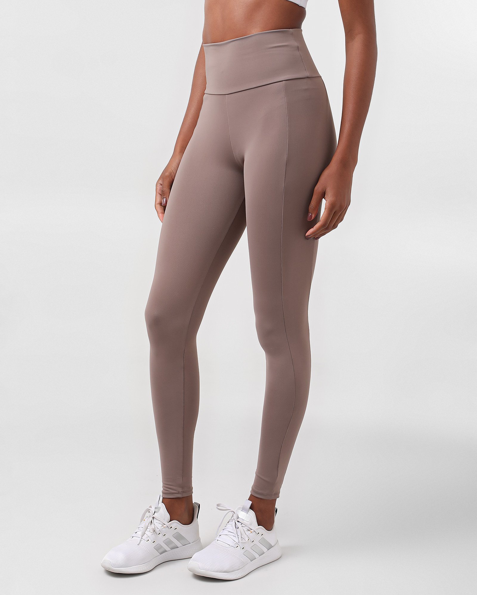 Calça legging esportiva feminina pump com bolso - Bege | Body Work