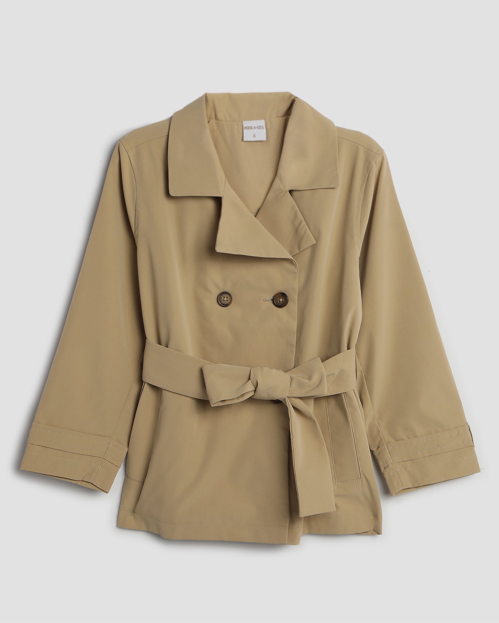 Trench coat infantil perfecto com amarração 4-10A bege | Pool Kids