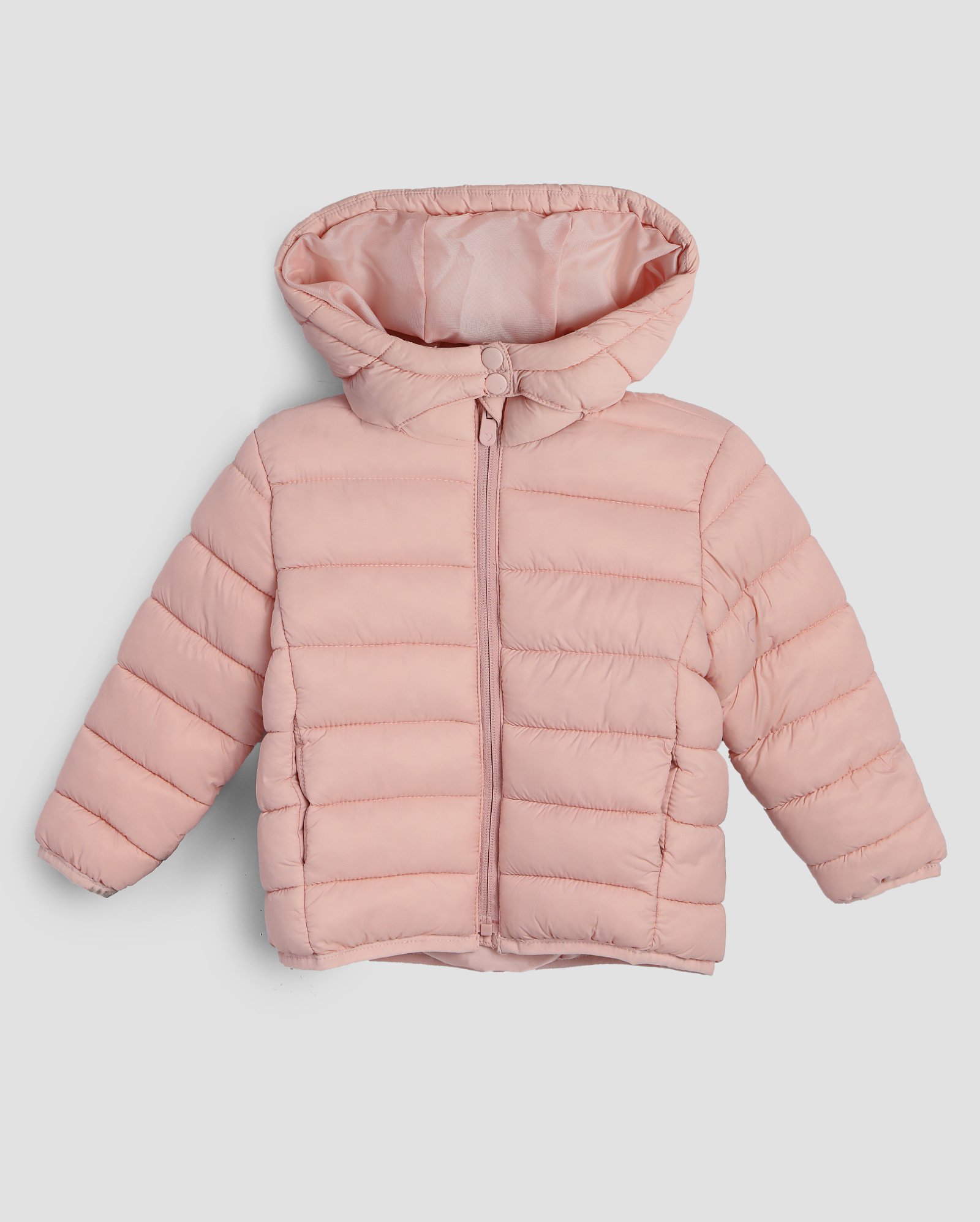 Jaqueta puffer infantil com capuz 1-4A rosa - Rosa Claro | Pool Kids