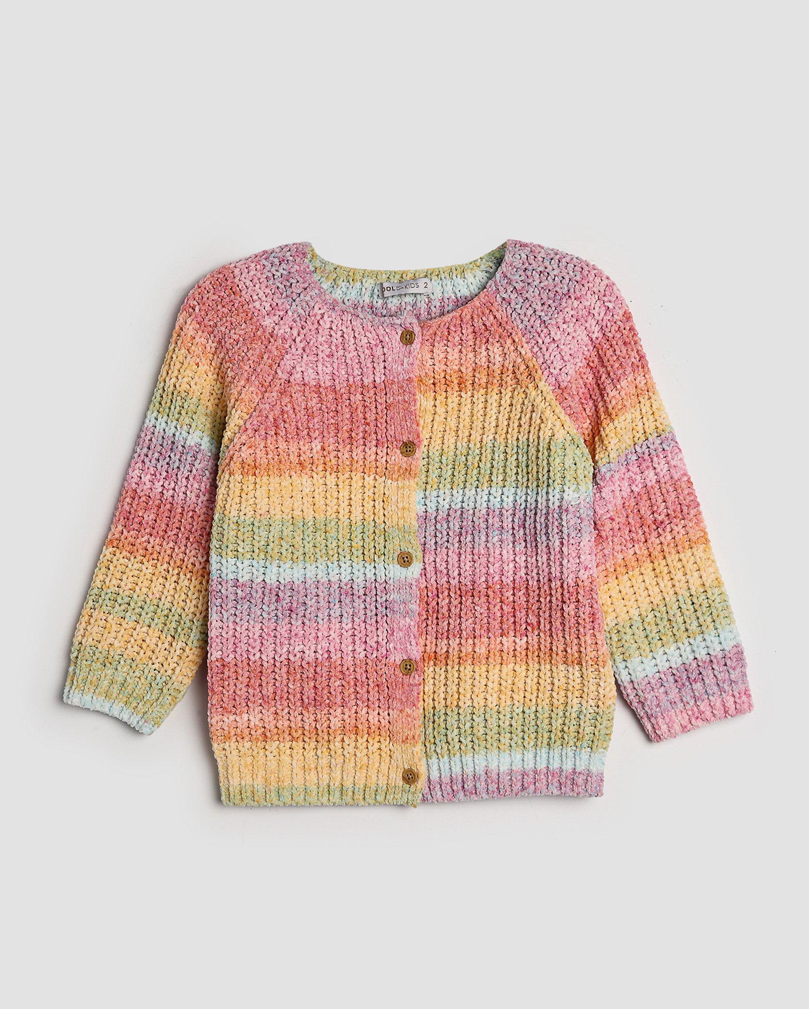 Cardigan infantil aberto tricot arco-íris 1-4A multicor | Pool Kids