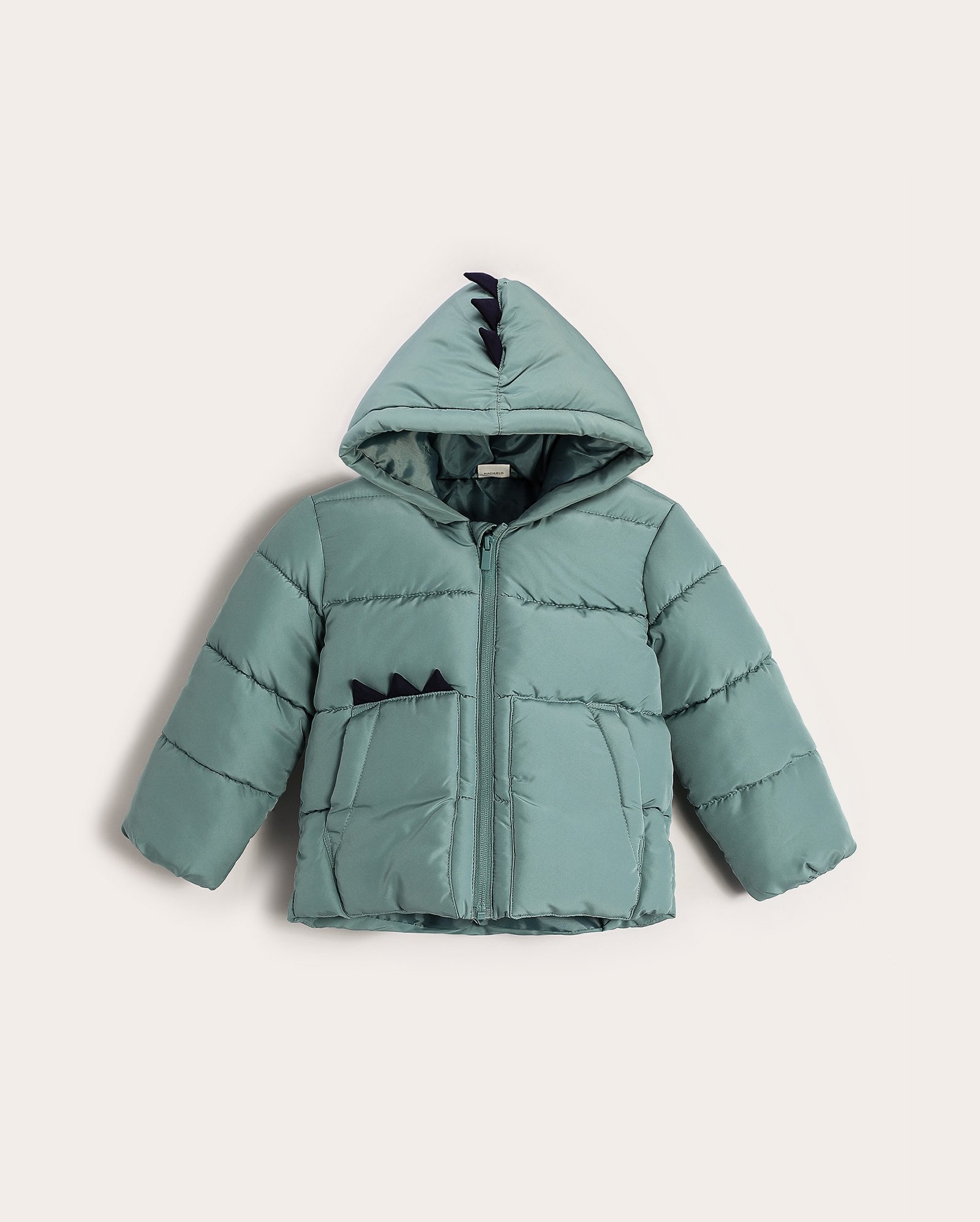 Jaqueta puffer infantil com capuz dino 1-4A verde | Pool Kids