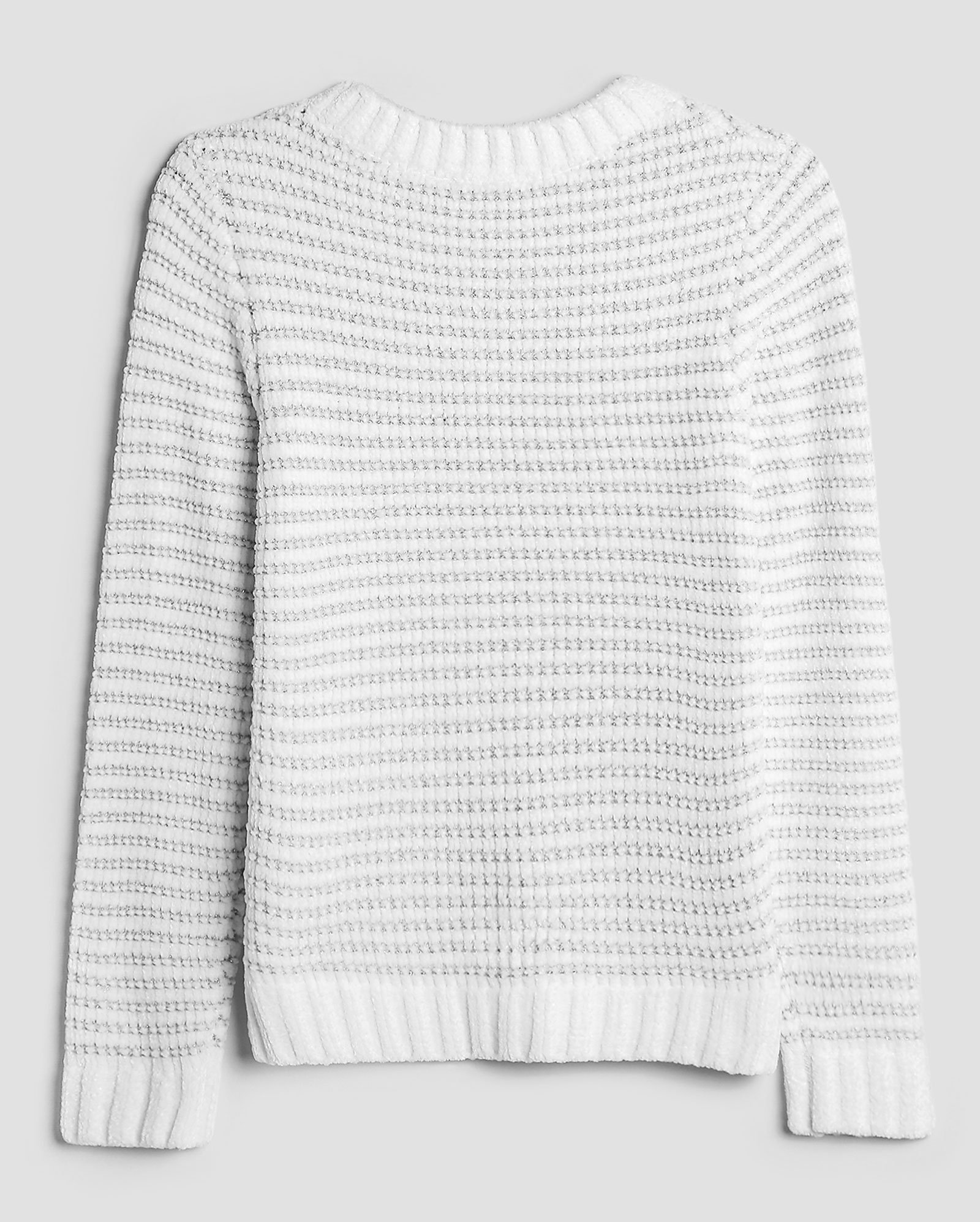 Suéter juvenil de tricot com fios metalizados branco | Pool
