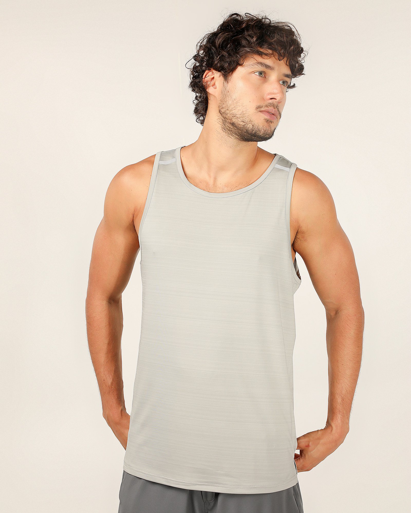 Regata de corrida masculina refletiva - Cinza Claro | Body Work