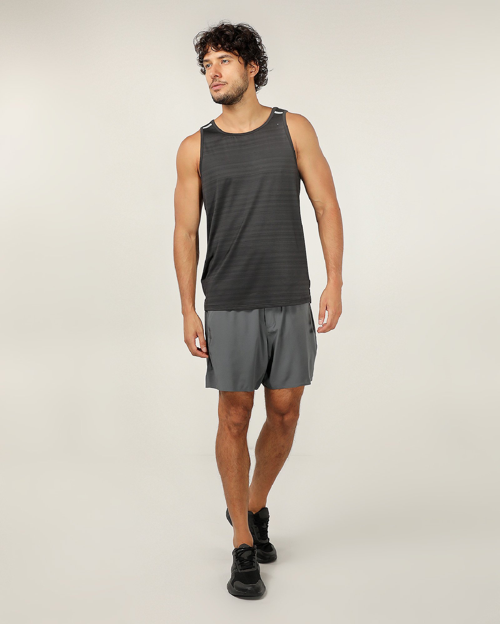 Regata de corrida masculina refletiva - Preto | Body Work