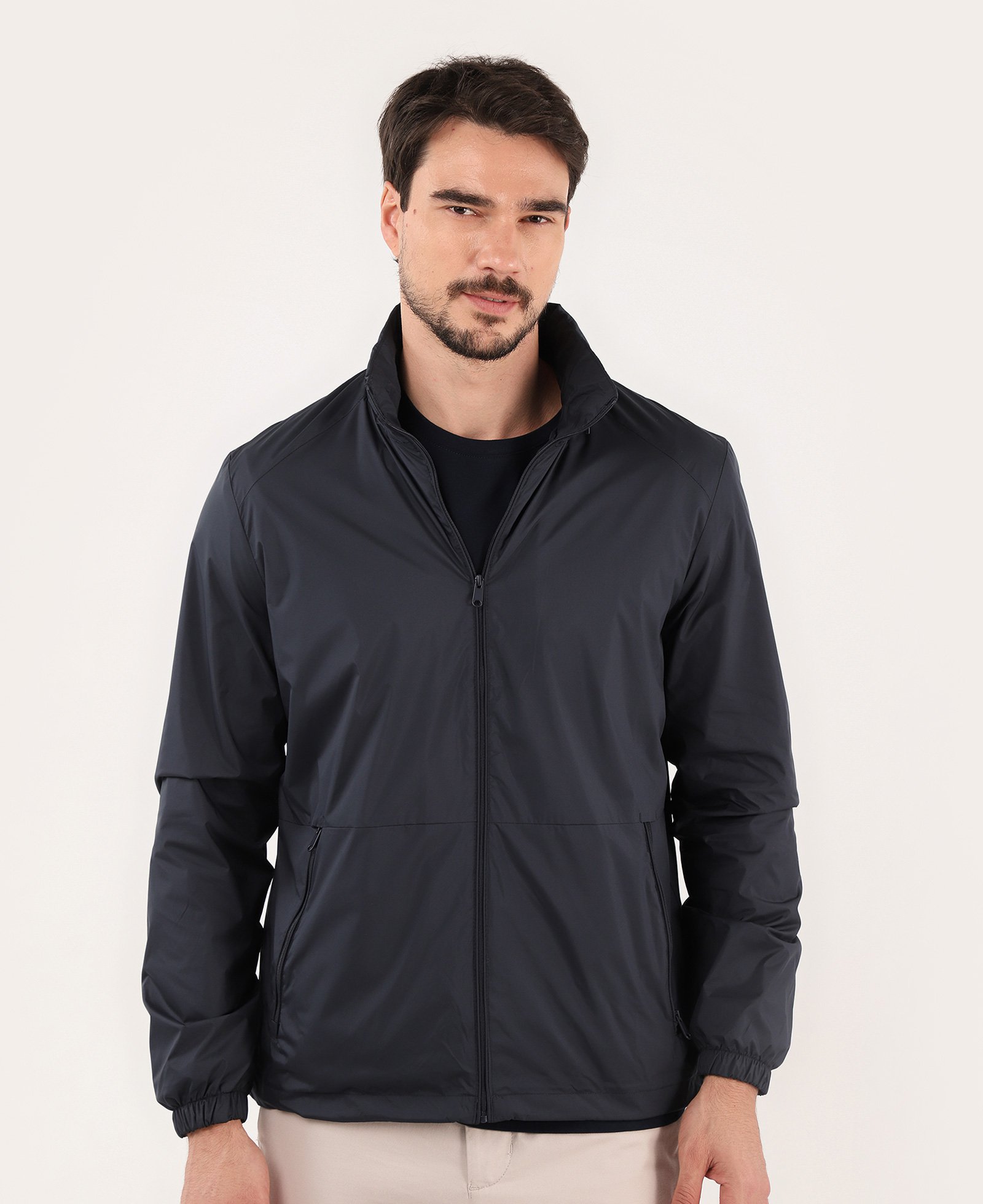 Jaqueta masculina gola alta com capuz e bolsos azul | Original by Riachuelo