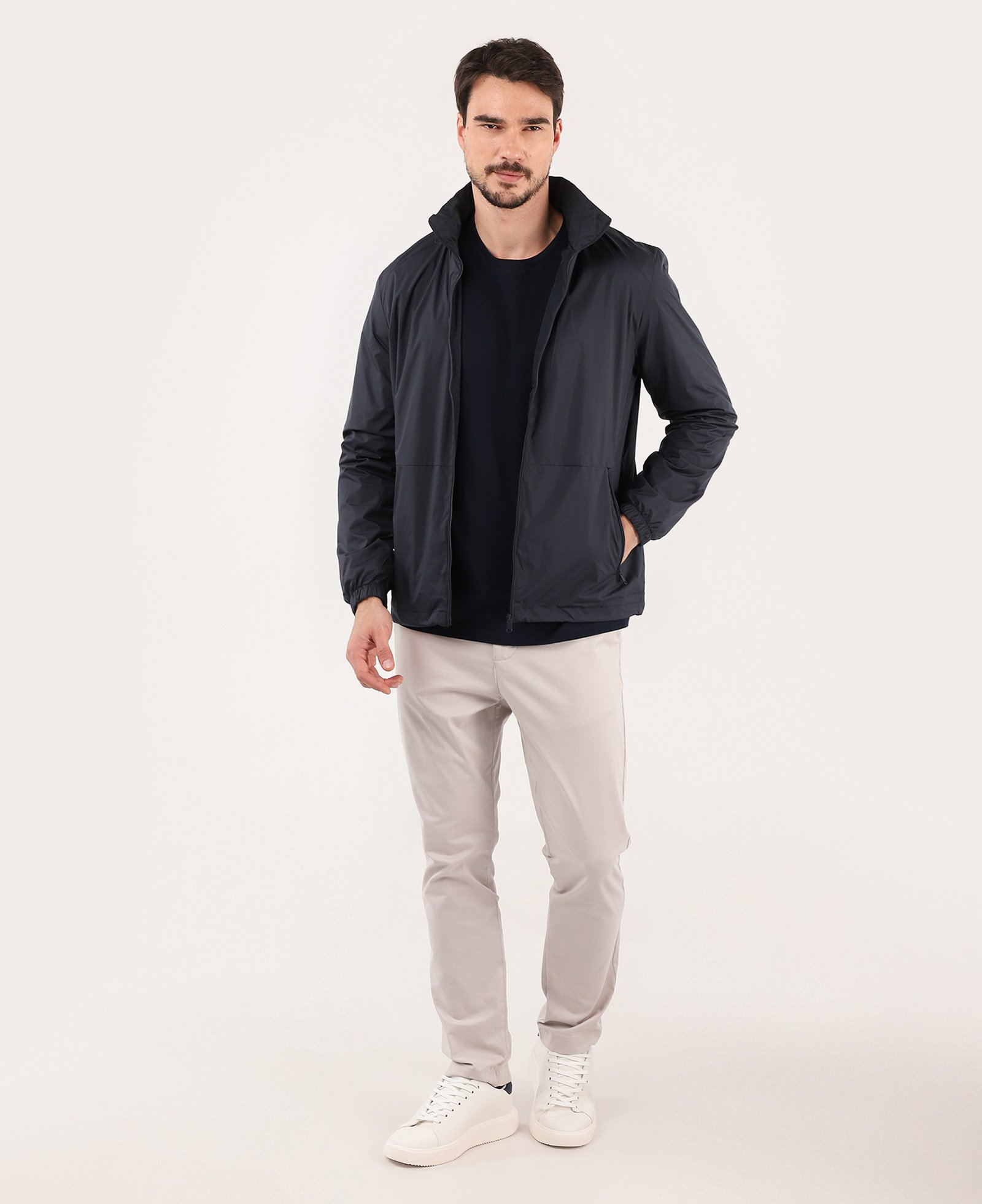 Jaqueta masculina gola alta com capuz e bolsos azul | Original by Riachuelo