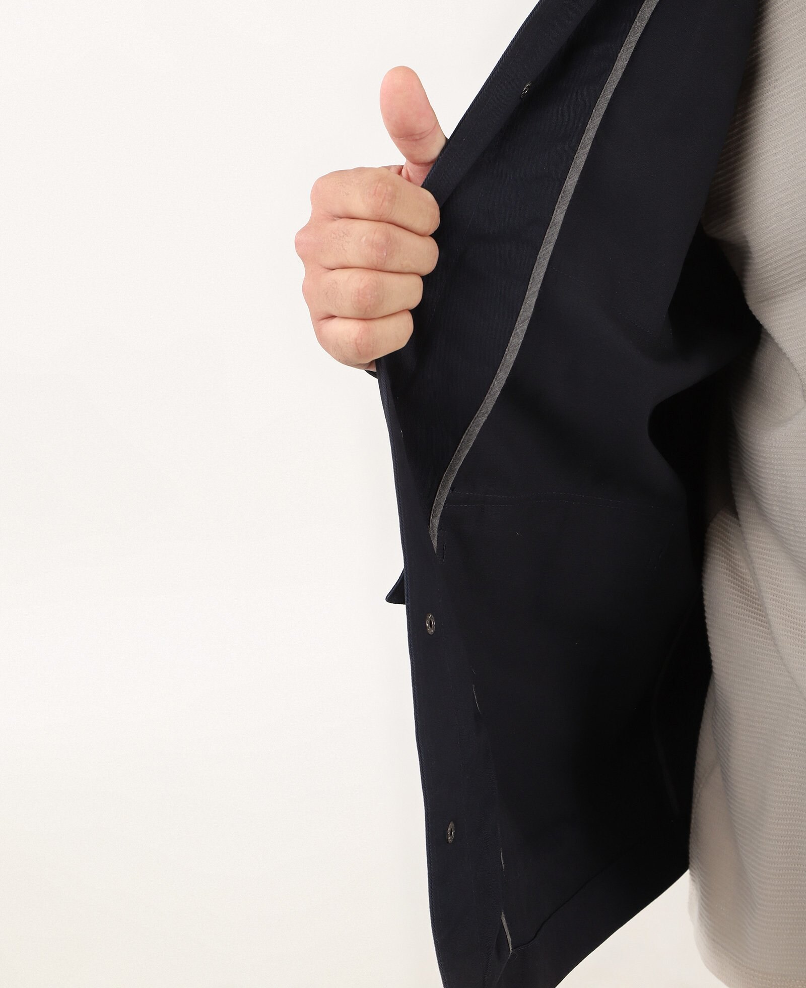 Overshirt plus size masculina bolsos cargos azul — foto 4