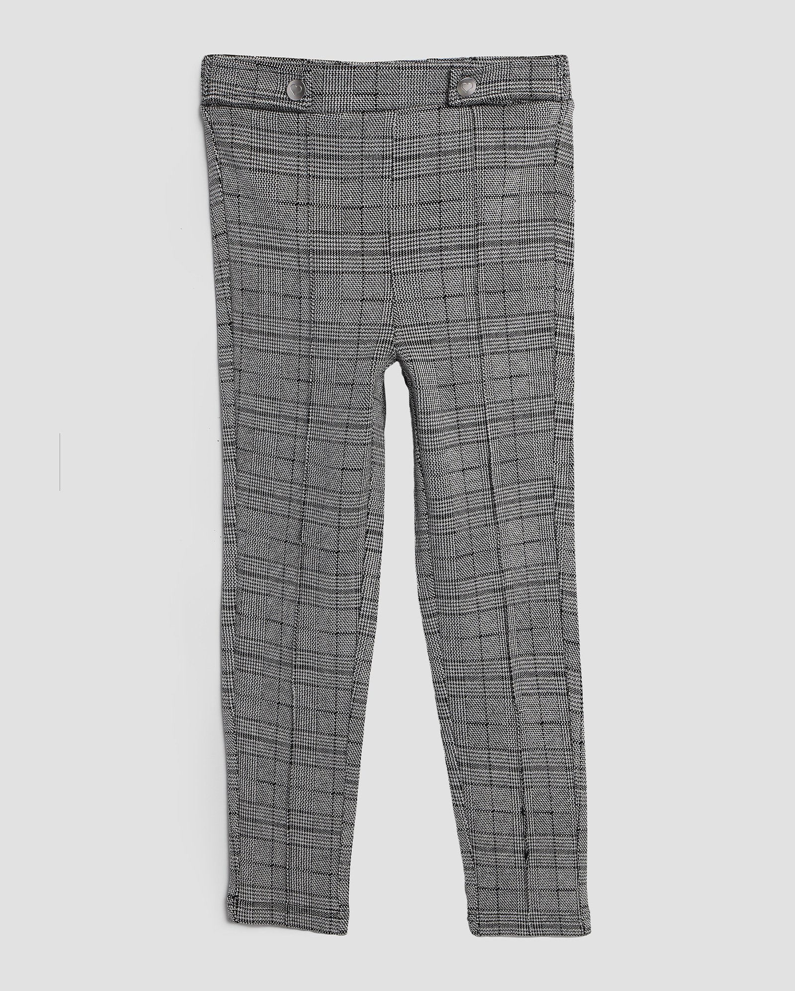 Calça infantil com botões de coração 4-10A - Cinza