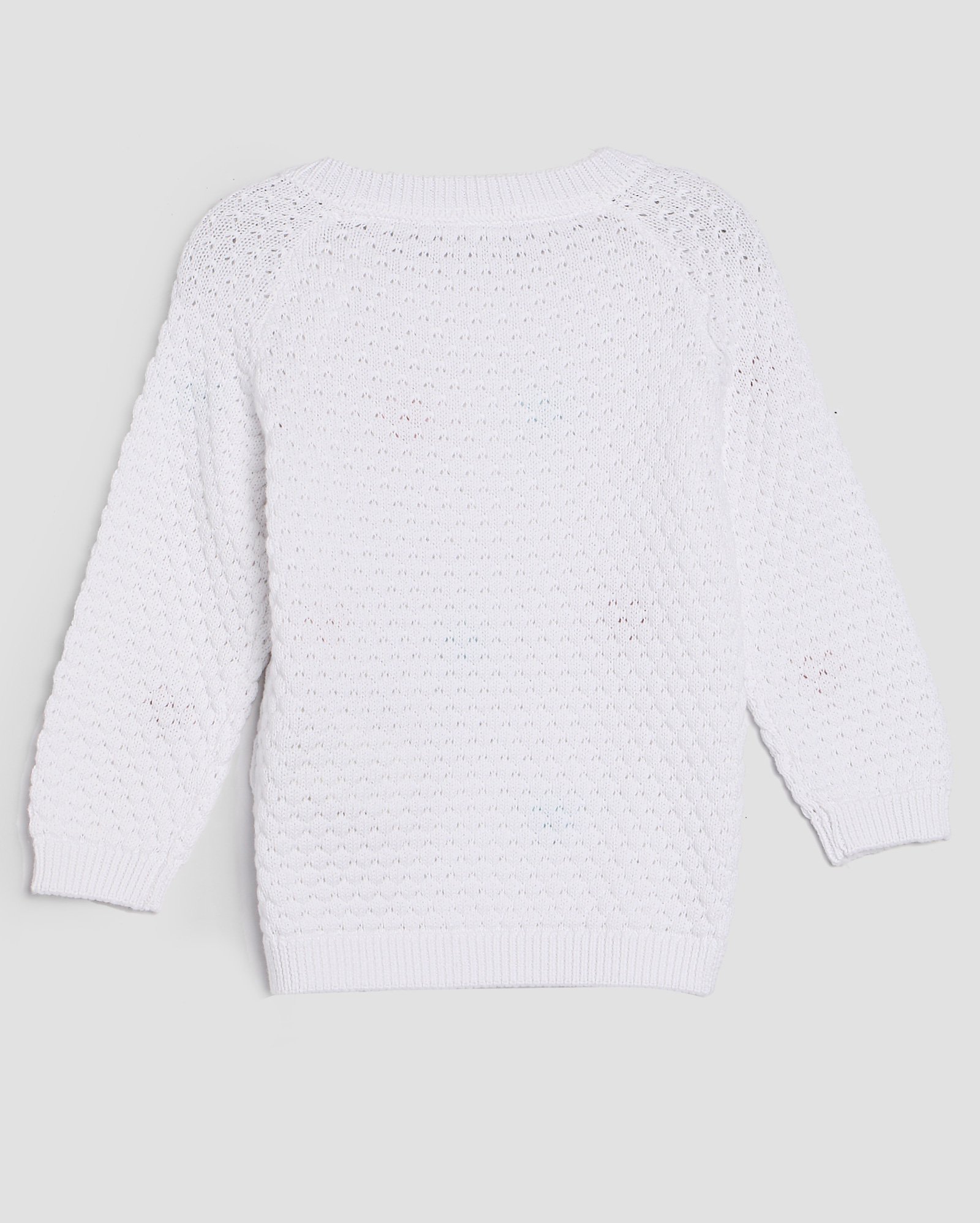 Suéter bebê tricot bordado coração - Branco | Baby Way