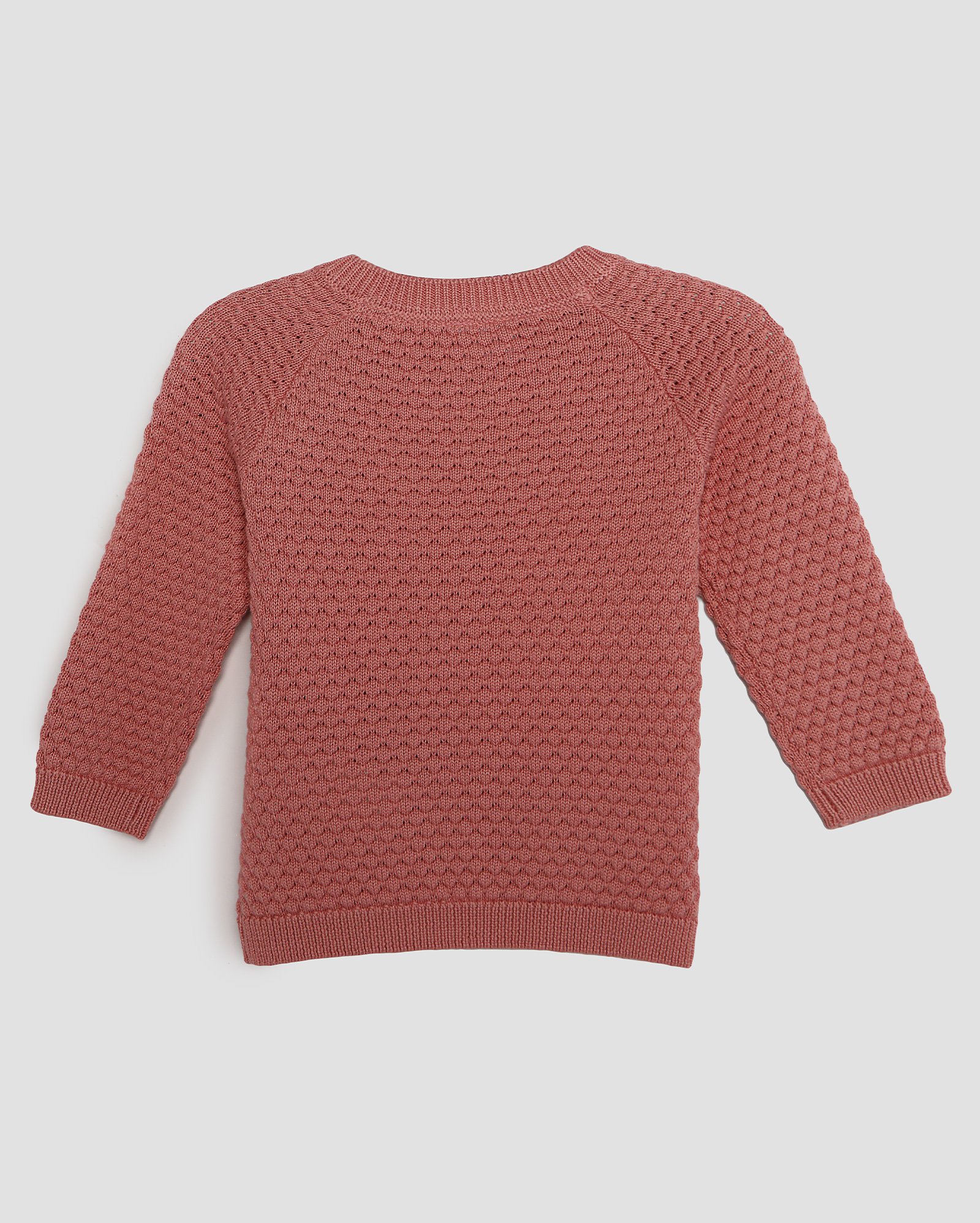 Suéter bebê tricot bordado coração - Rosa Escuro | Baby Way