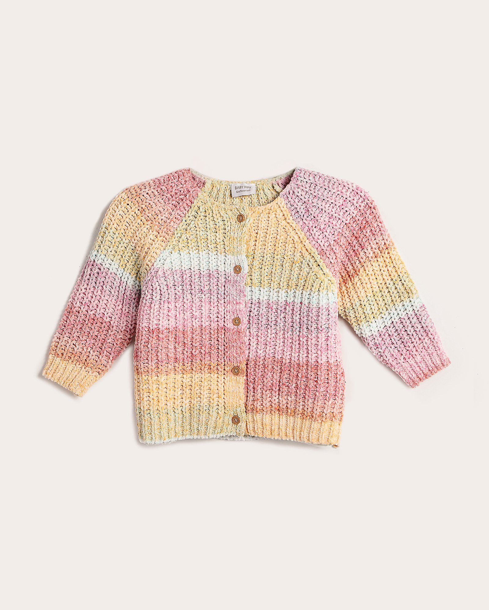 Cardigan bebê tricot trançado alongado multicor | Baby Way