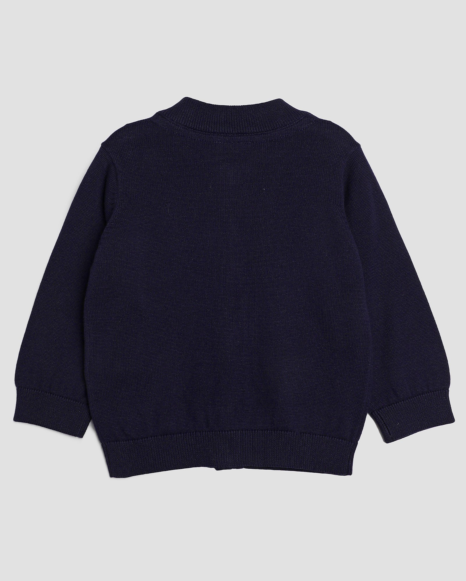 Cardigan bebê de tricot com bolso azul | Baby Way