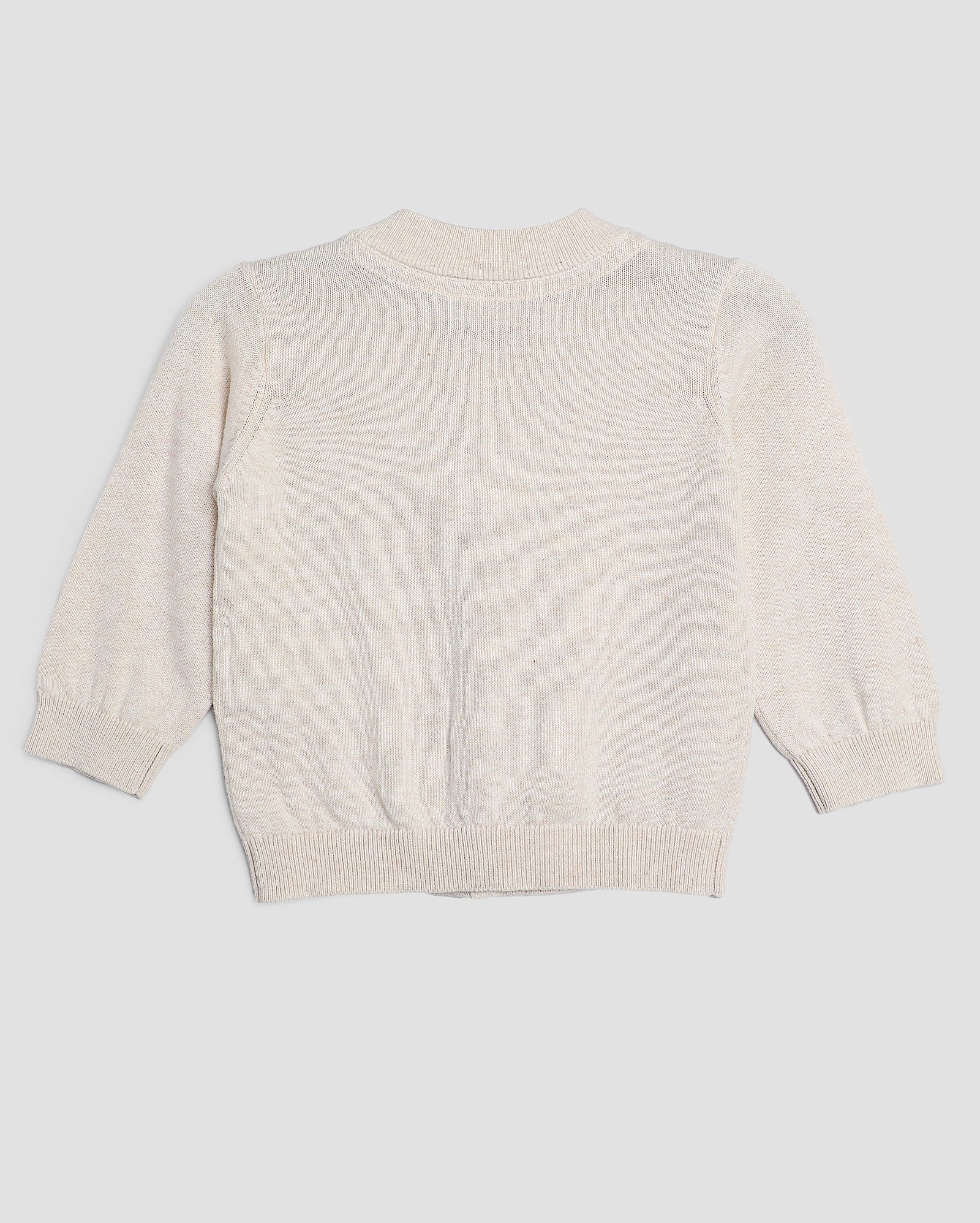 Cardigan bebê de tricot com bolso bege | Baby Way