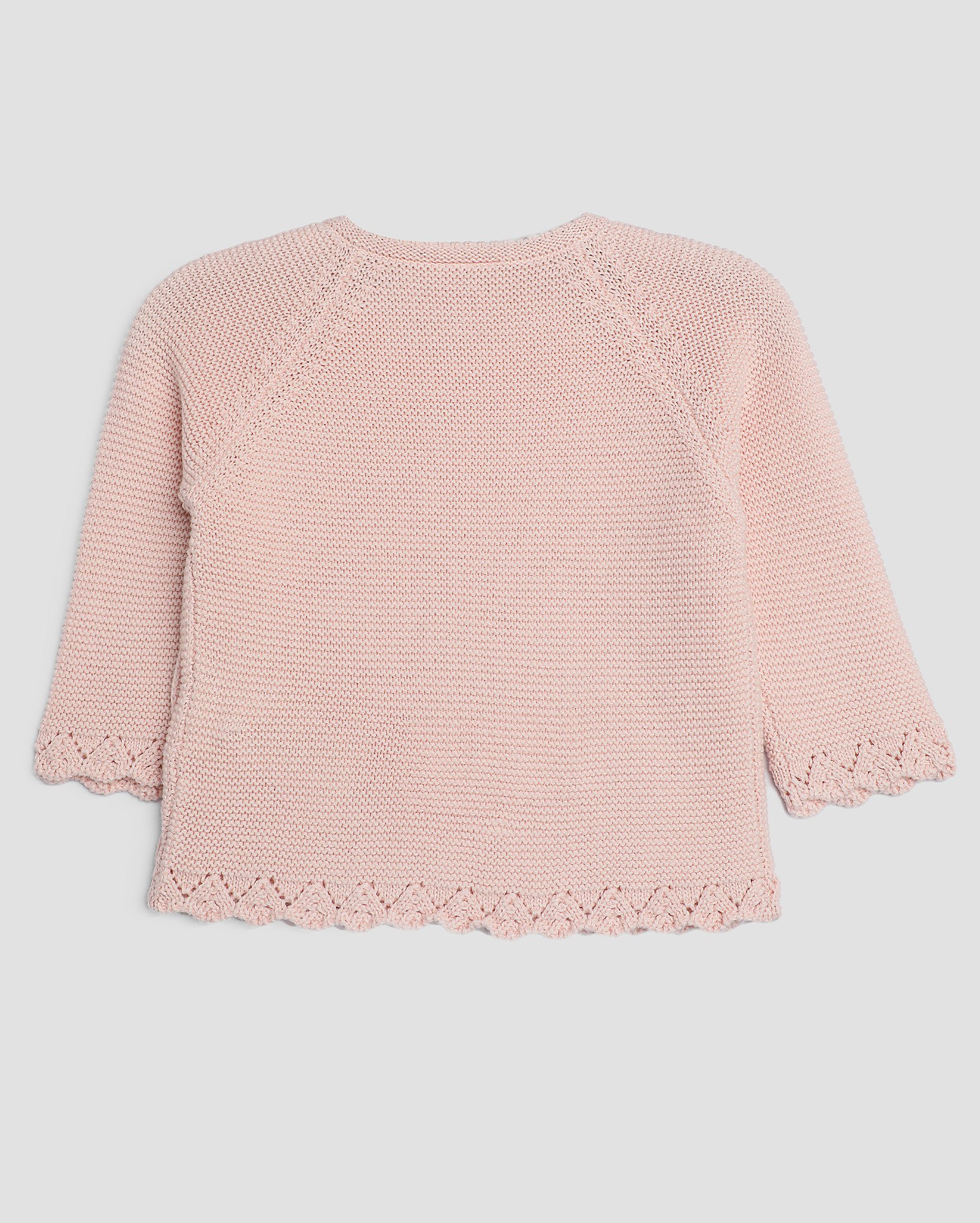 Suéter bebê de tricot botões laterais rosa | Baby Way
