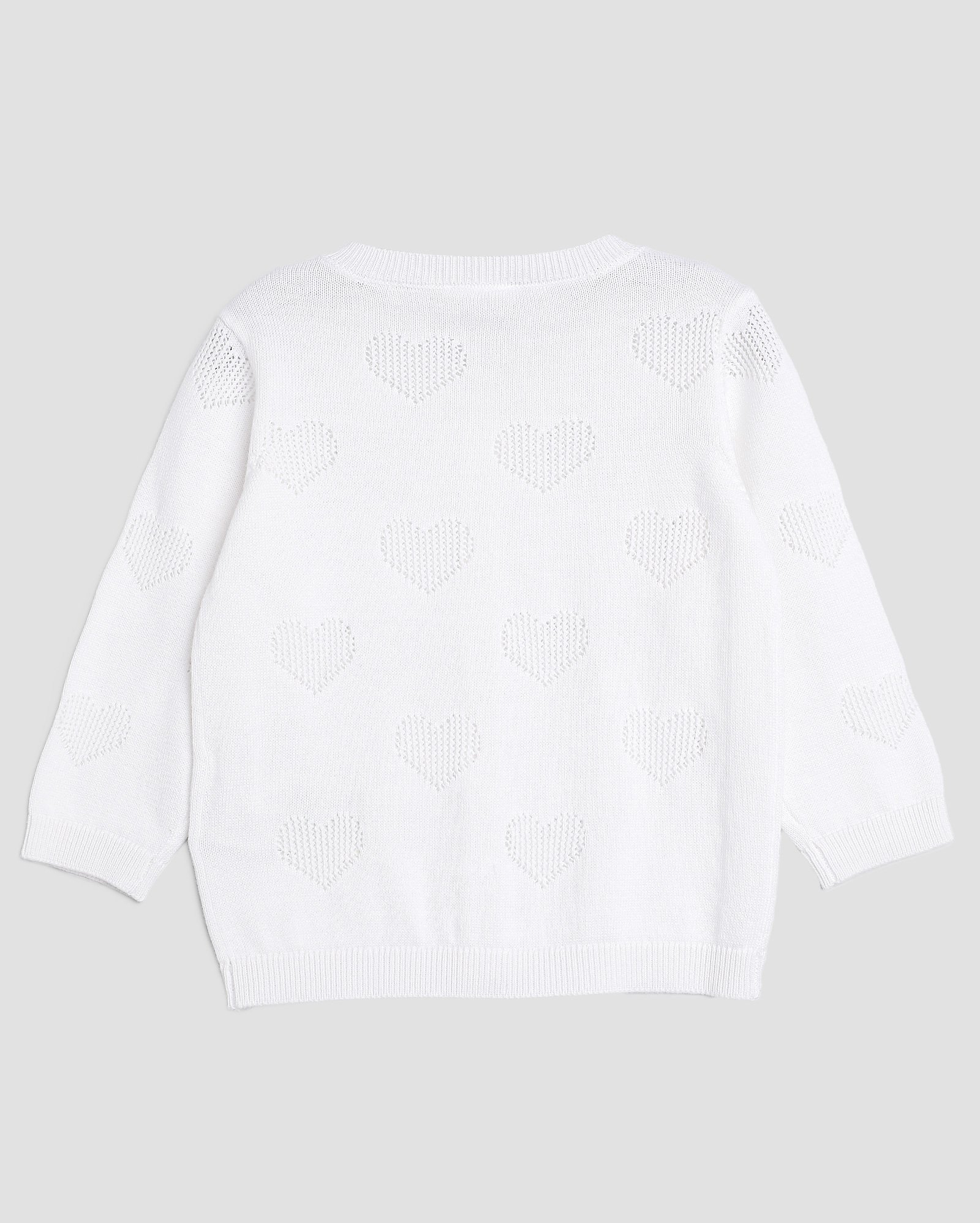 Cardigan bebê de corações com botões - Branco | Baby Way