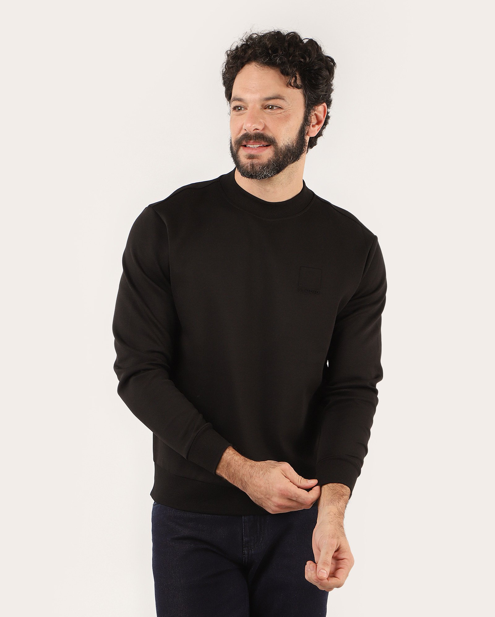 Blusa de moletom masculina gola alta Studio - Preto | Original by Riachuelo