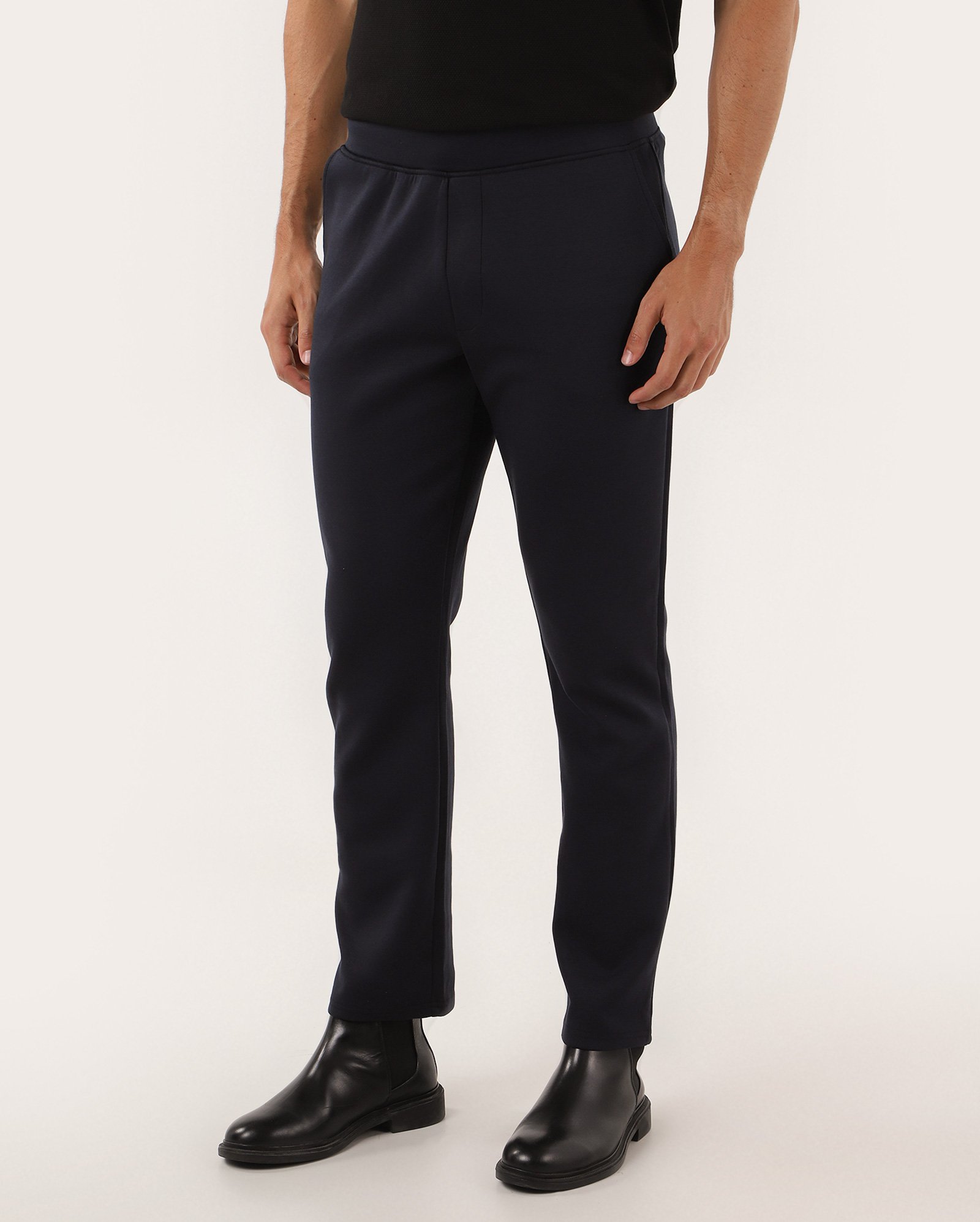Calça de moletom masculina regular com bolsos - Azul Escuro