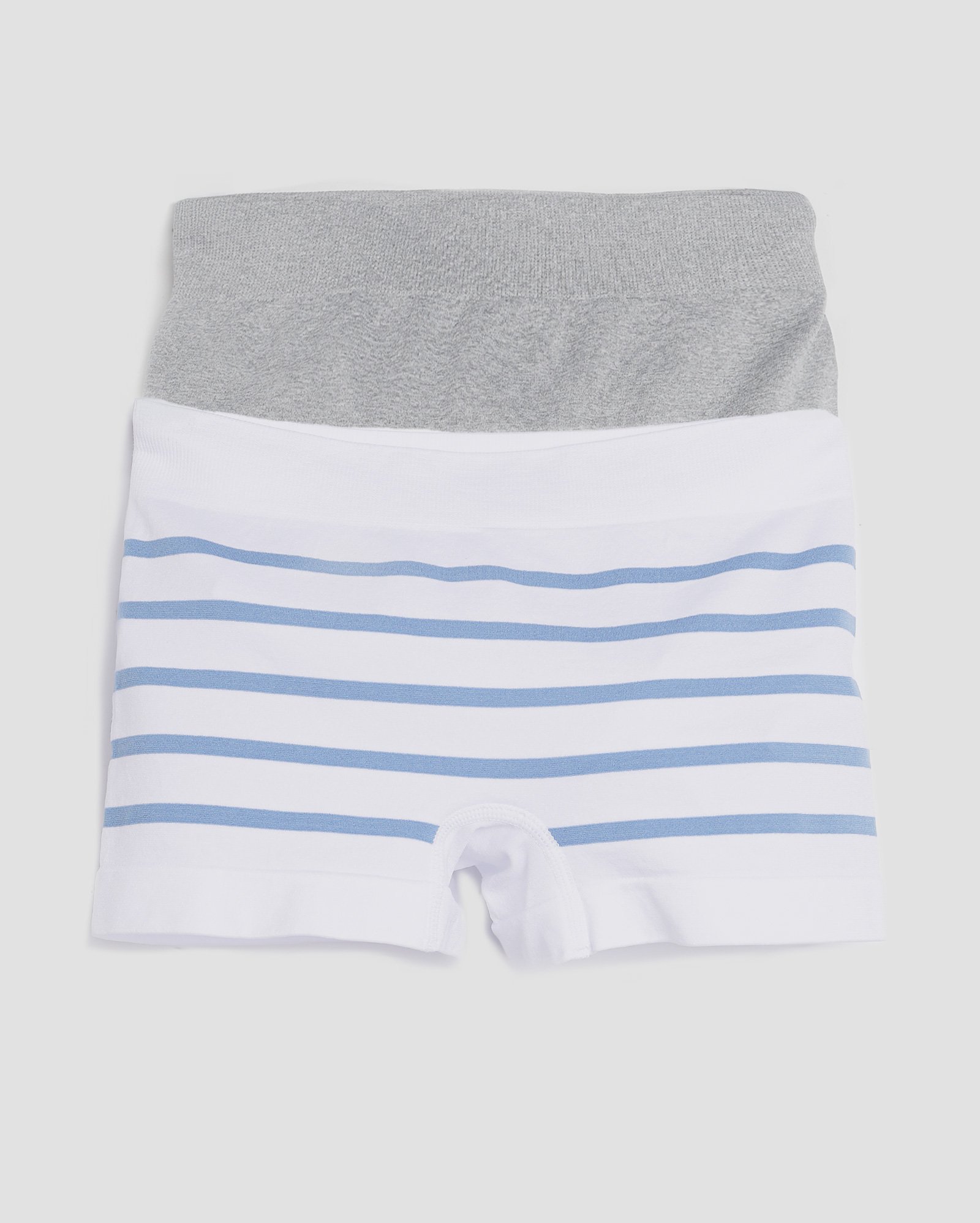 Kit cueca infantojuvenil boxer 2 peças com listras 6-14A - Branco