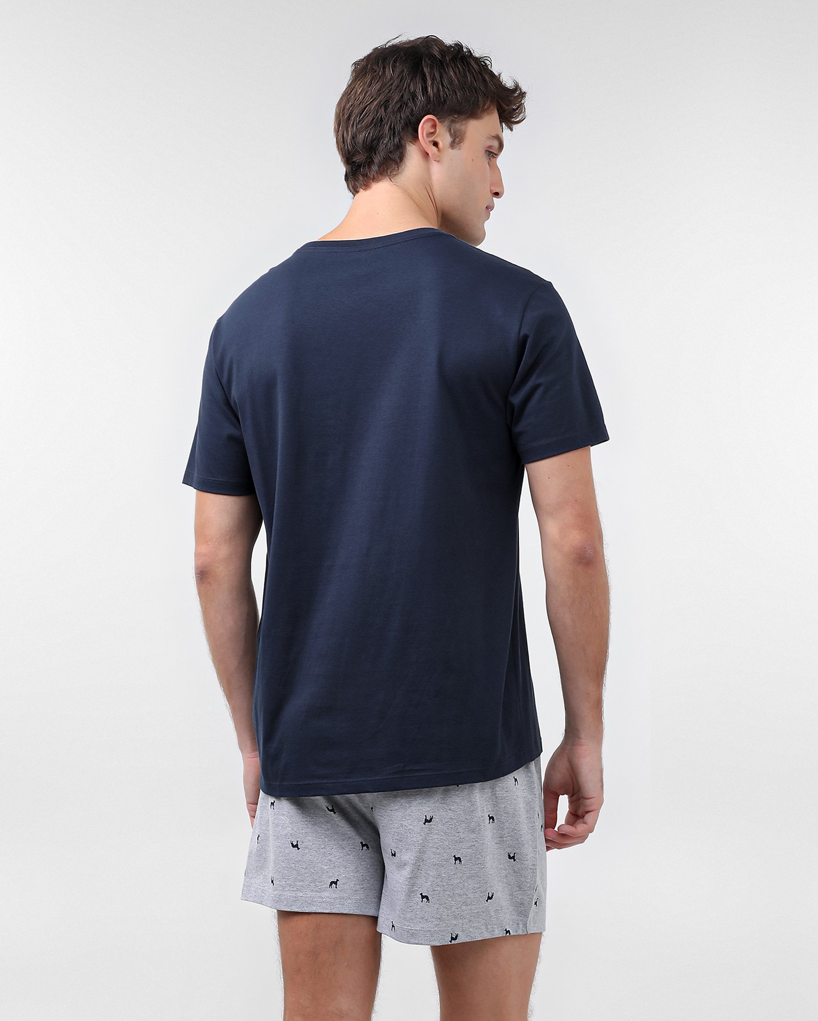 Short pijama masculino cachorro azul - Cinza Claro | Riachuelo