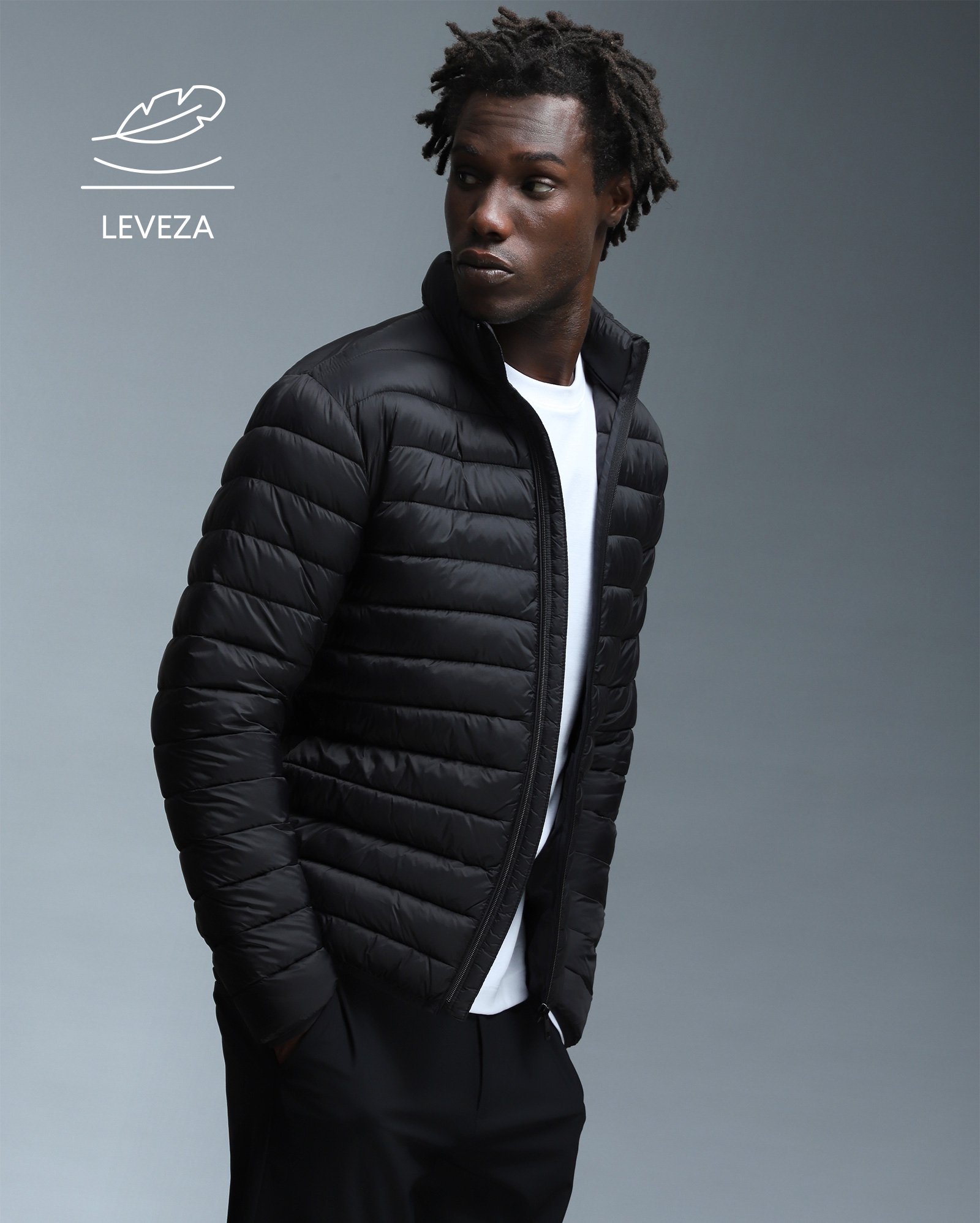 Jaqueta masculina puffer Tech UltraLight - Preto