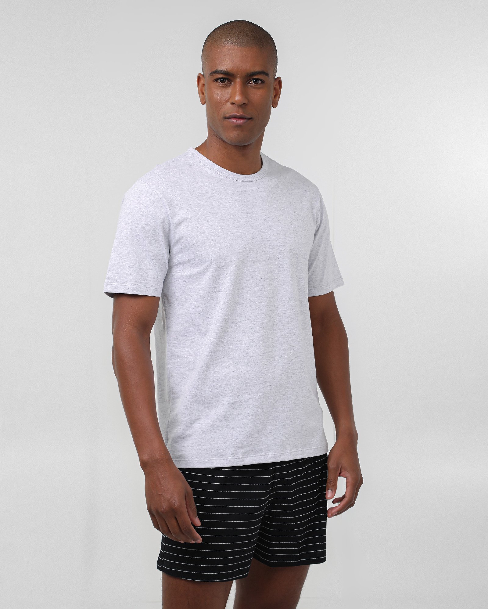 Pijama curto masculino listrado mescla multicor | Riachuelo