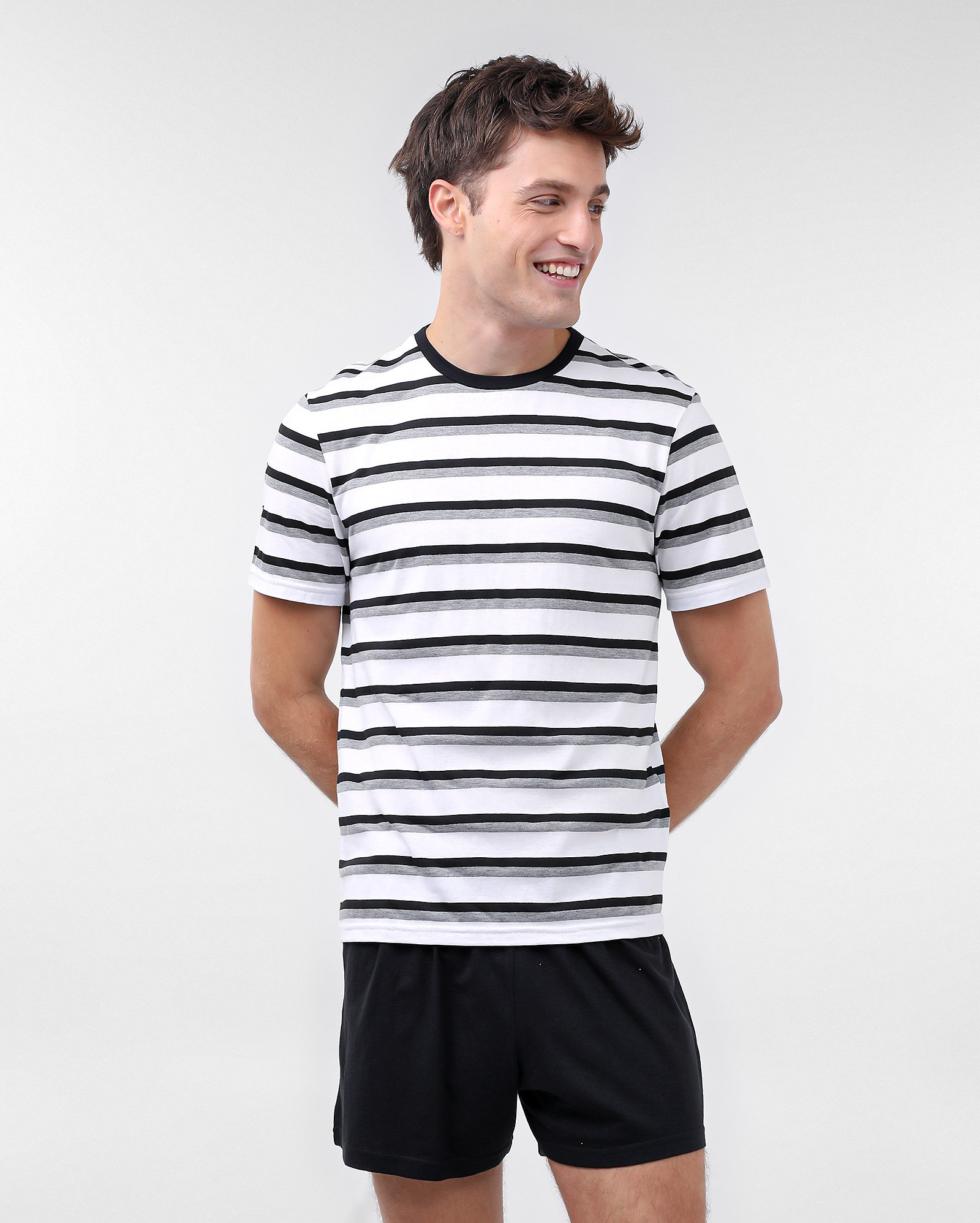 Pijama curto masculino listrado multicor | Riachuelo