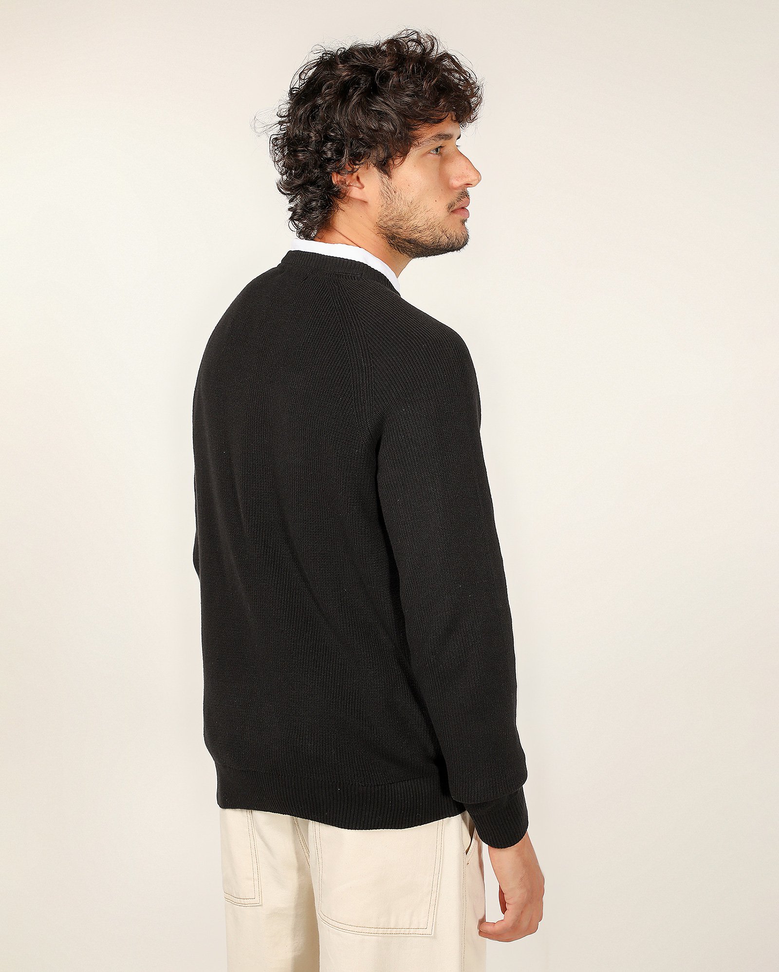 Suéter masculino de tricot regular - Preto | Original by Riachuelo