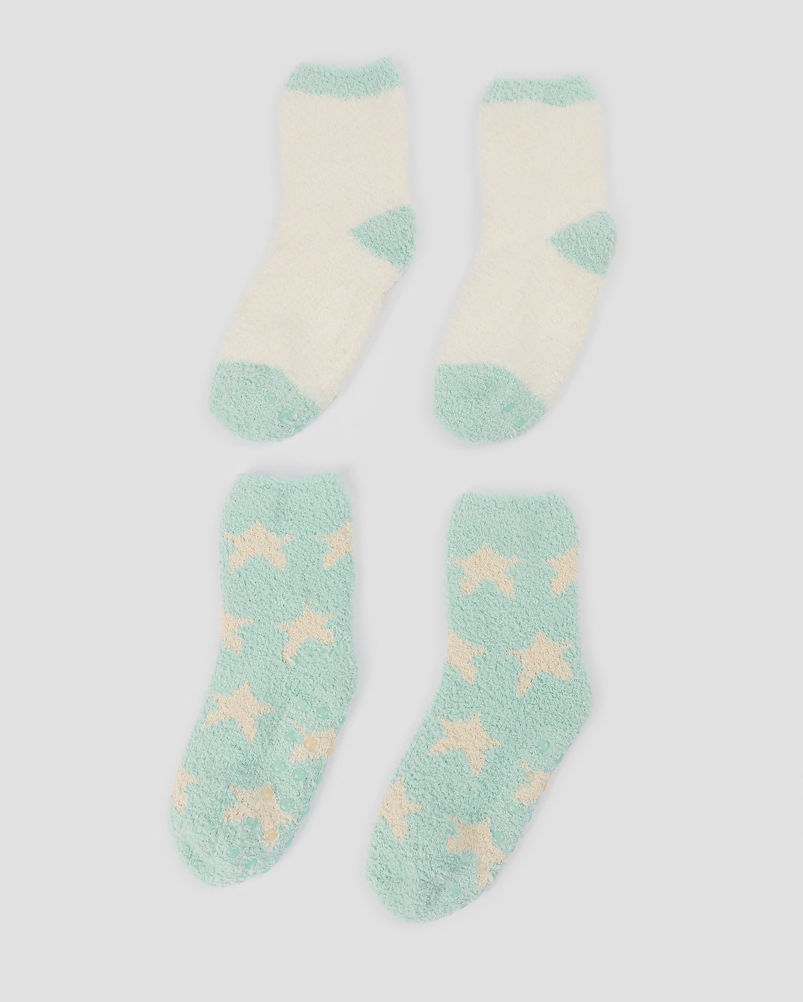 Kit meia infantil 2 pares cano médio peluciada estrelas multicor | Accessori by Riachuelo