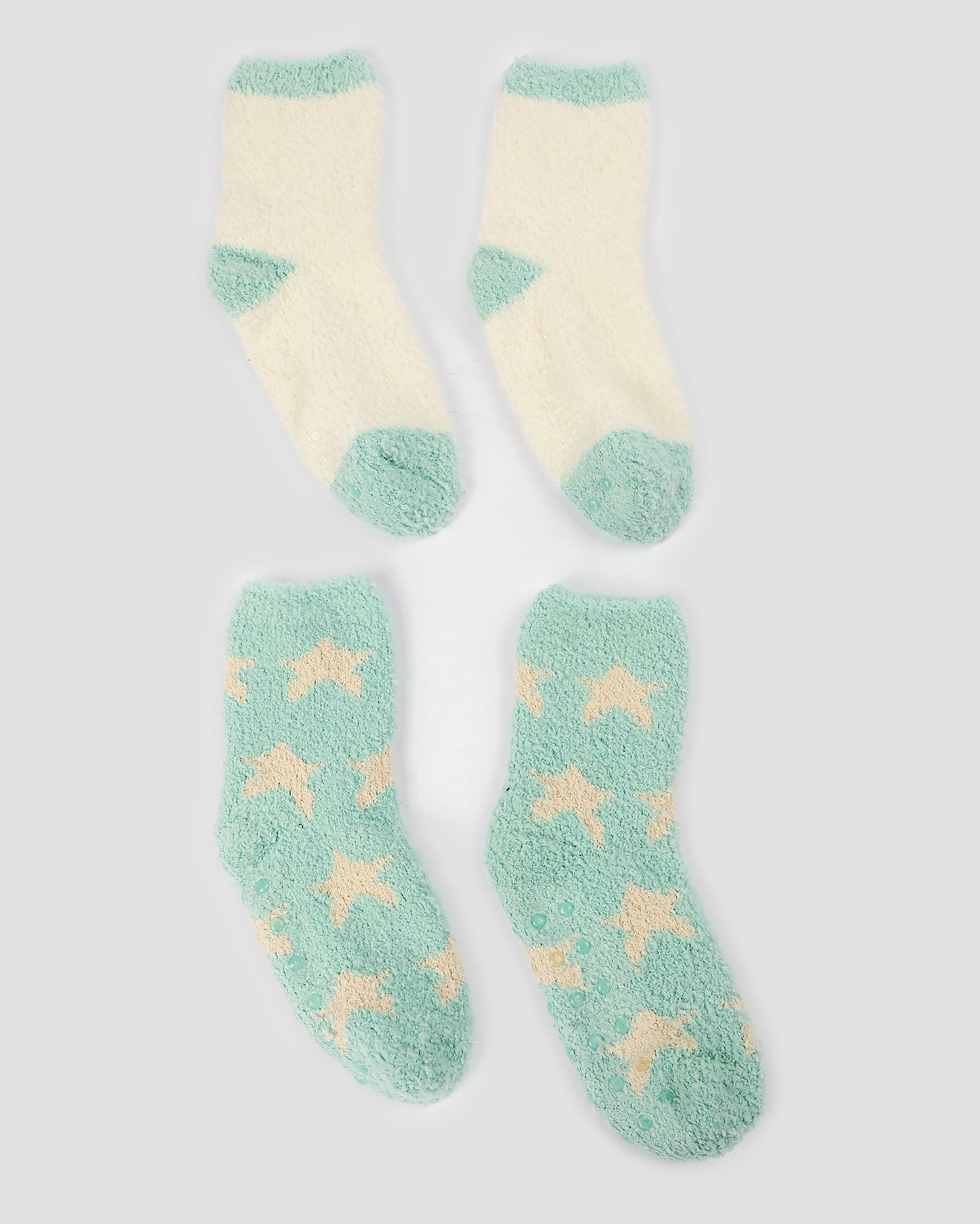 Kit meia infantil 2 pares cano médio peluciada estrelas multicor | Accessori by Riachuelo