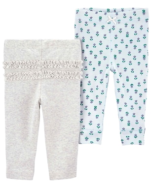 Kit calça bebê 2 peças floral babados multicor | Carter's