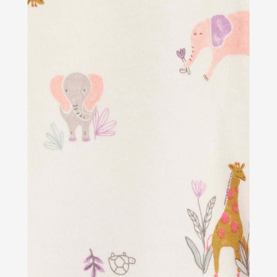 Macacão bebê elefante e girafas off-white | Carter's
