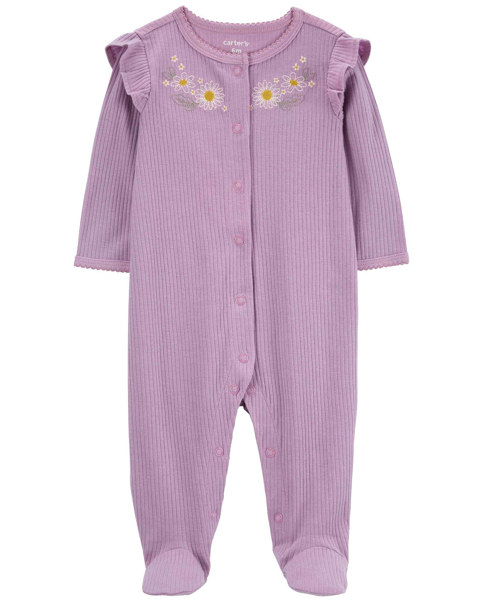Macacão bebê canelado floral lilás | Carter's