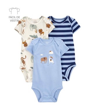 Kit body bebê 3 peças leão e elefante multicor | Carter's