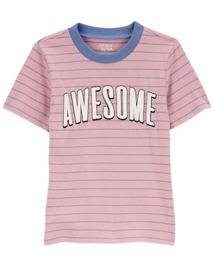Camiseta infantil manga curta awesome rosa | Carter's