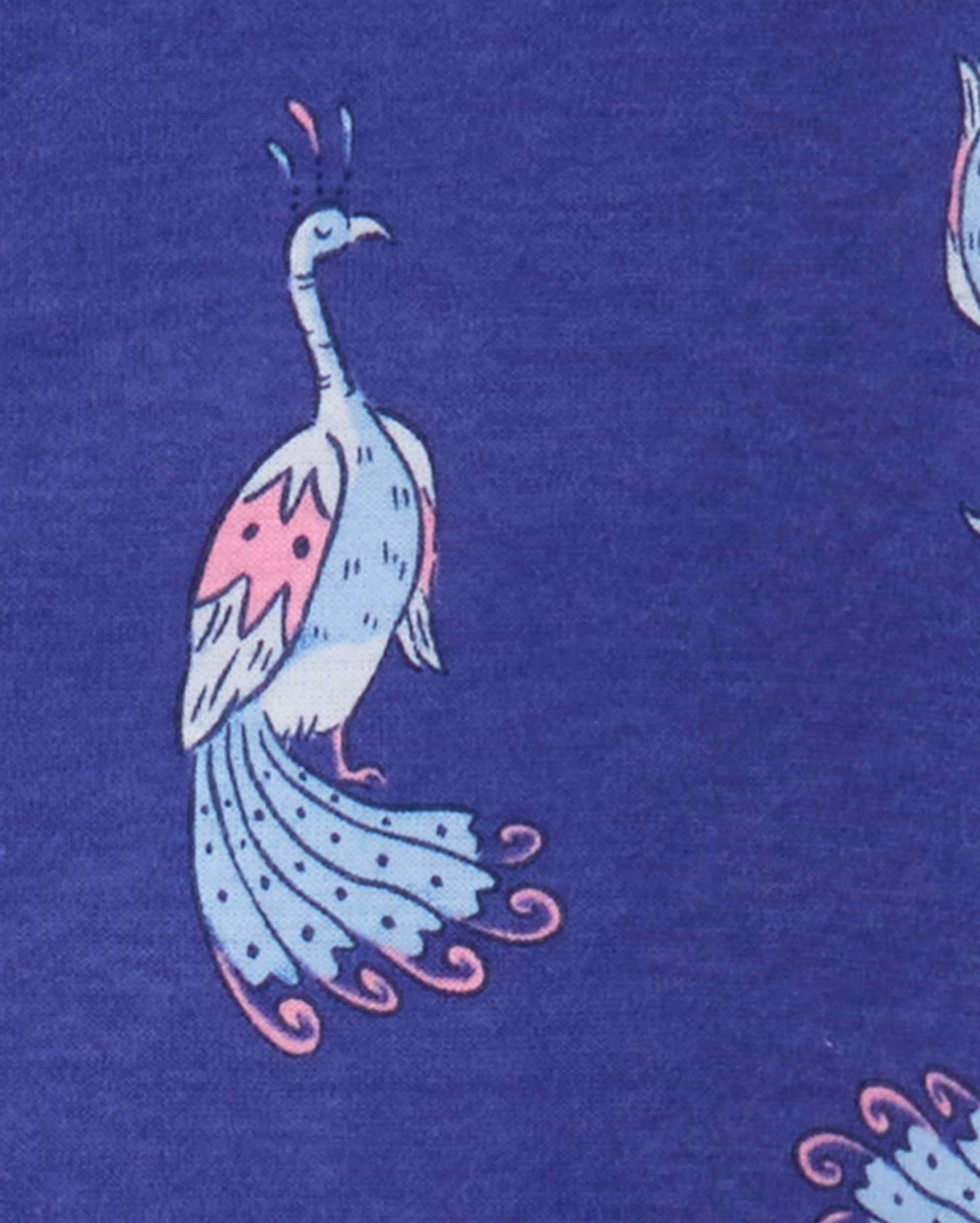 Macacão pijama infantil barra em ribana pavão azul | Carter's