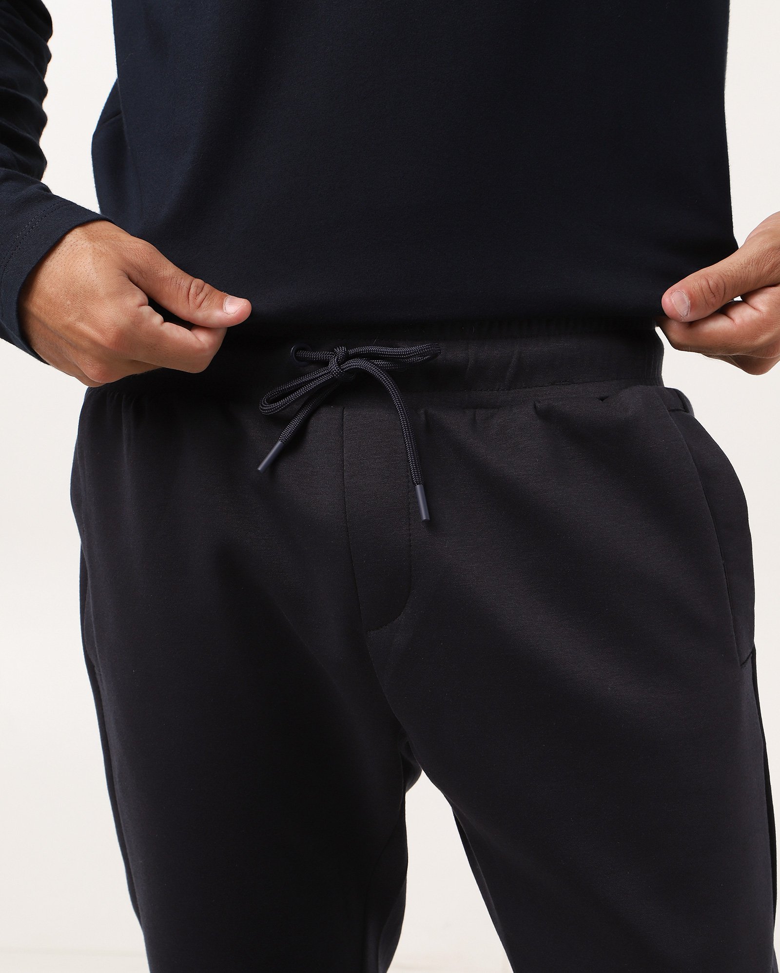 Calça de moletom encorpado masculina slim jogger - Azul Escuro — foto 4
