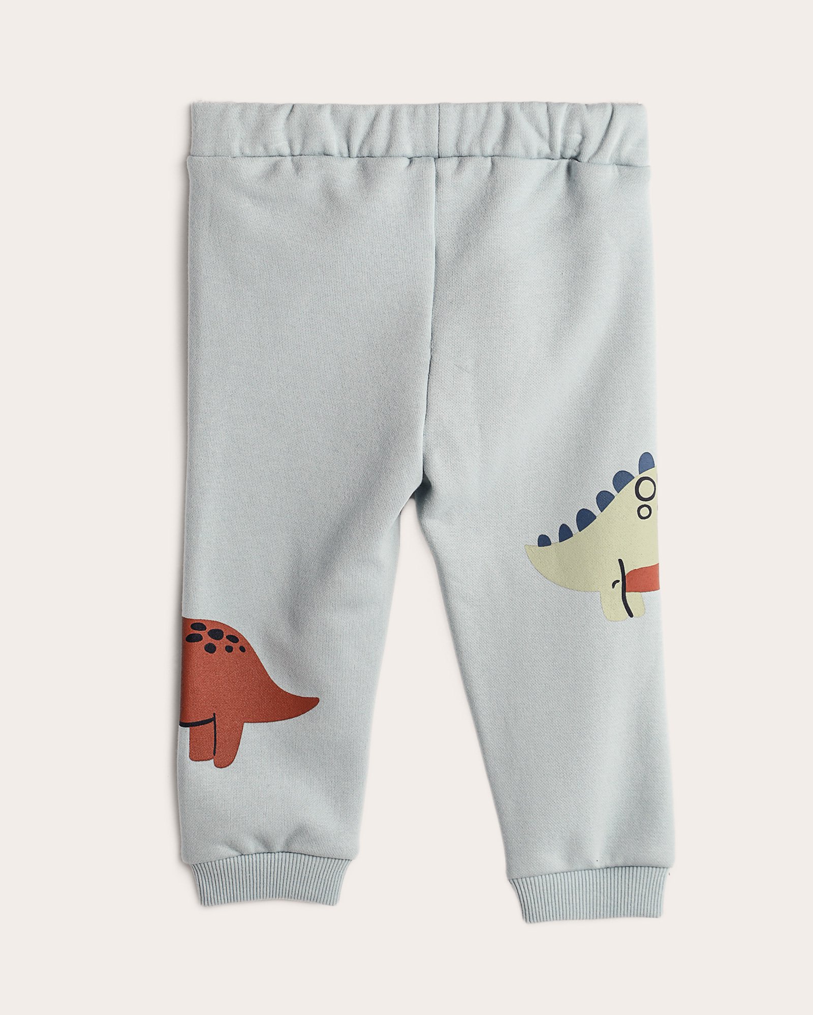 Calça de moletom bebê dinossauros com amarração azul | Baby Way