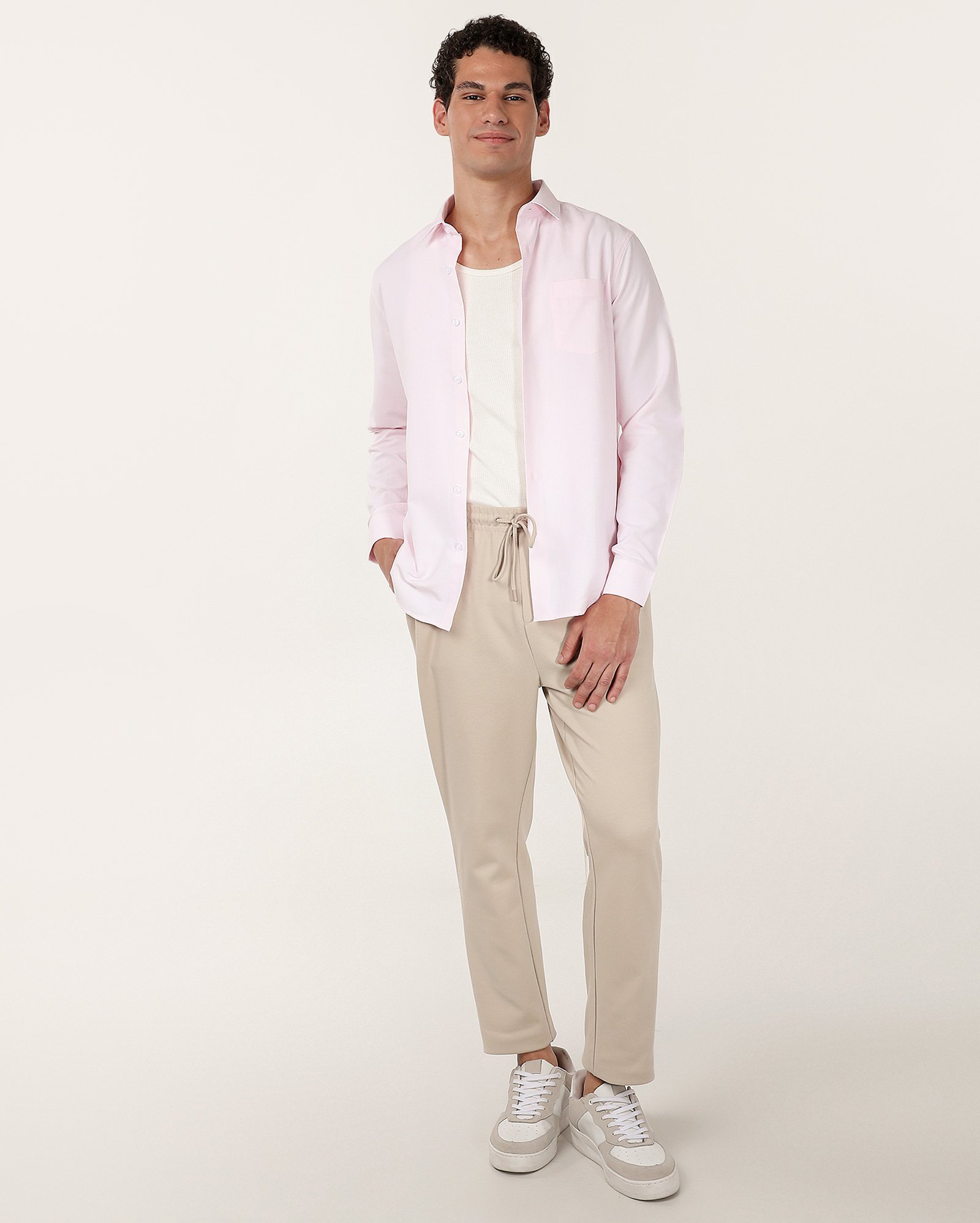 Camisa social masculina regular com bolso - Rosa Claro | Original by Riachuelo