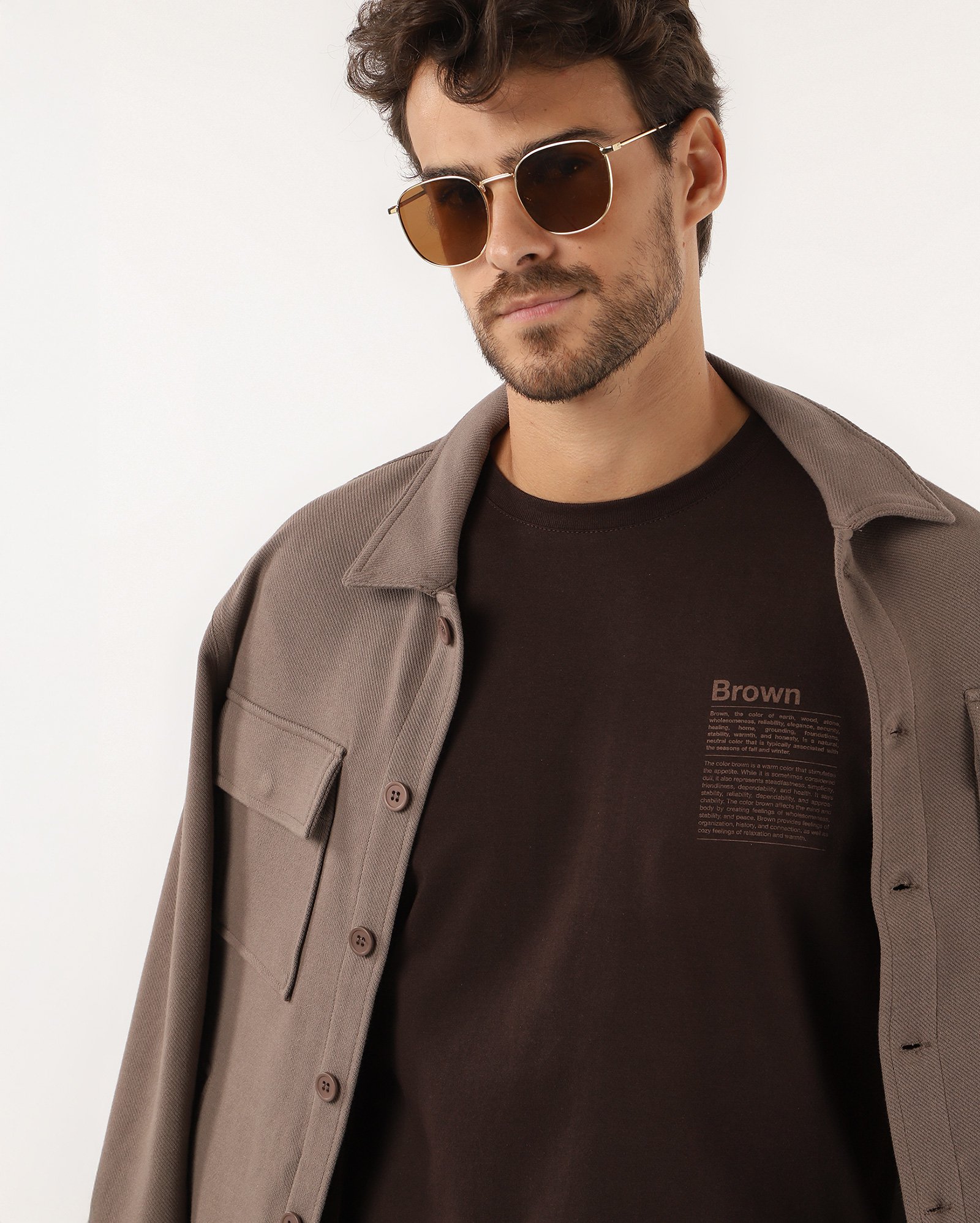 Overshirt masculina sarjada bege | Original by Riachuelo