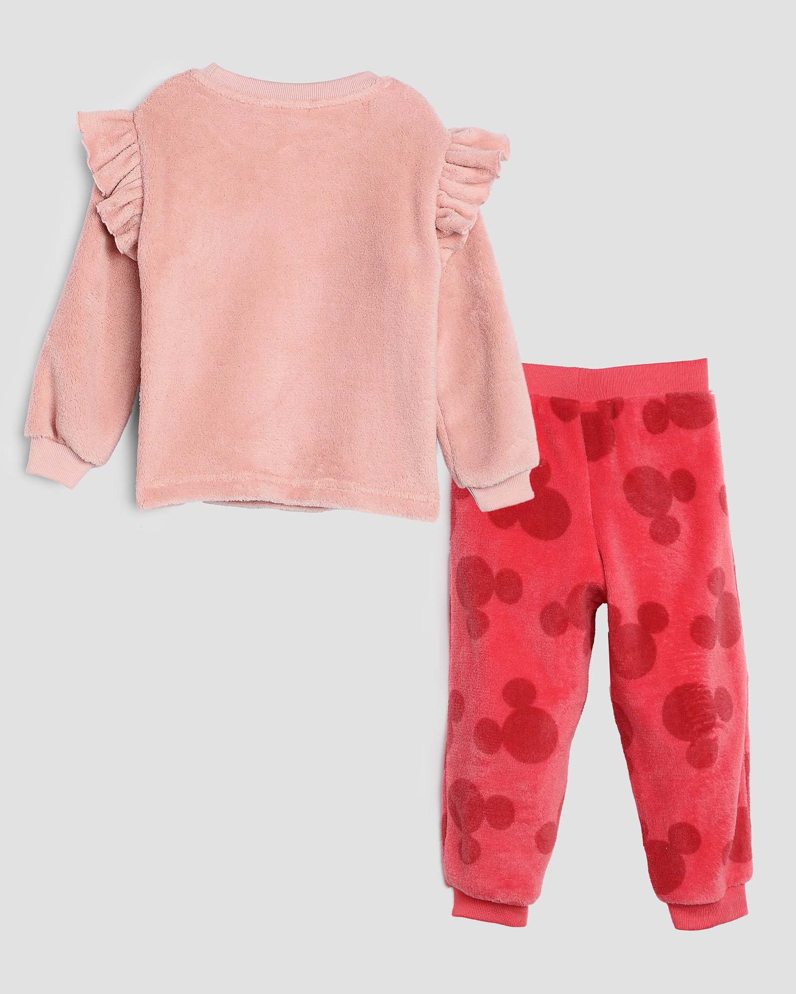 Pijama longo bebê 2 peças em fleece Minnie com babados 1-4A multicor | Disney