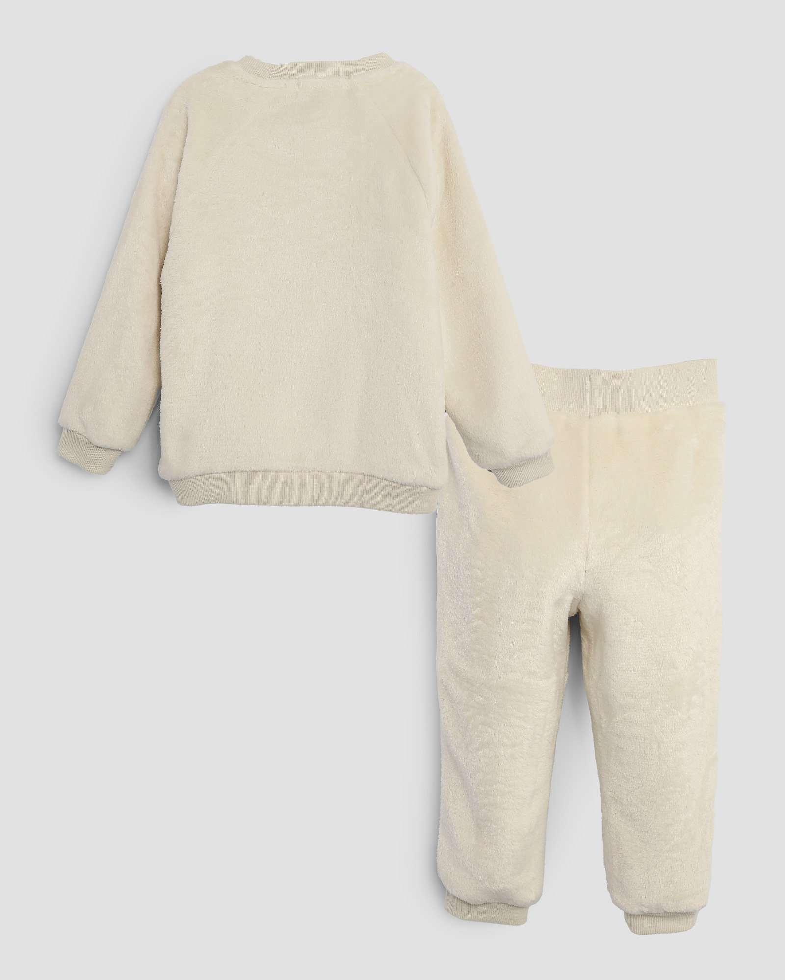 Conjunto longo infantil 2 peças fleece urso 1-4A bege | Pool Kids