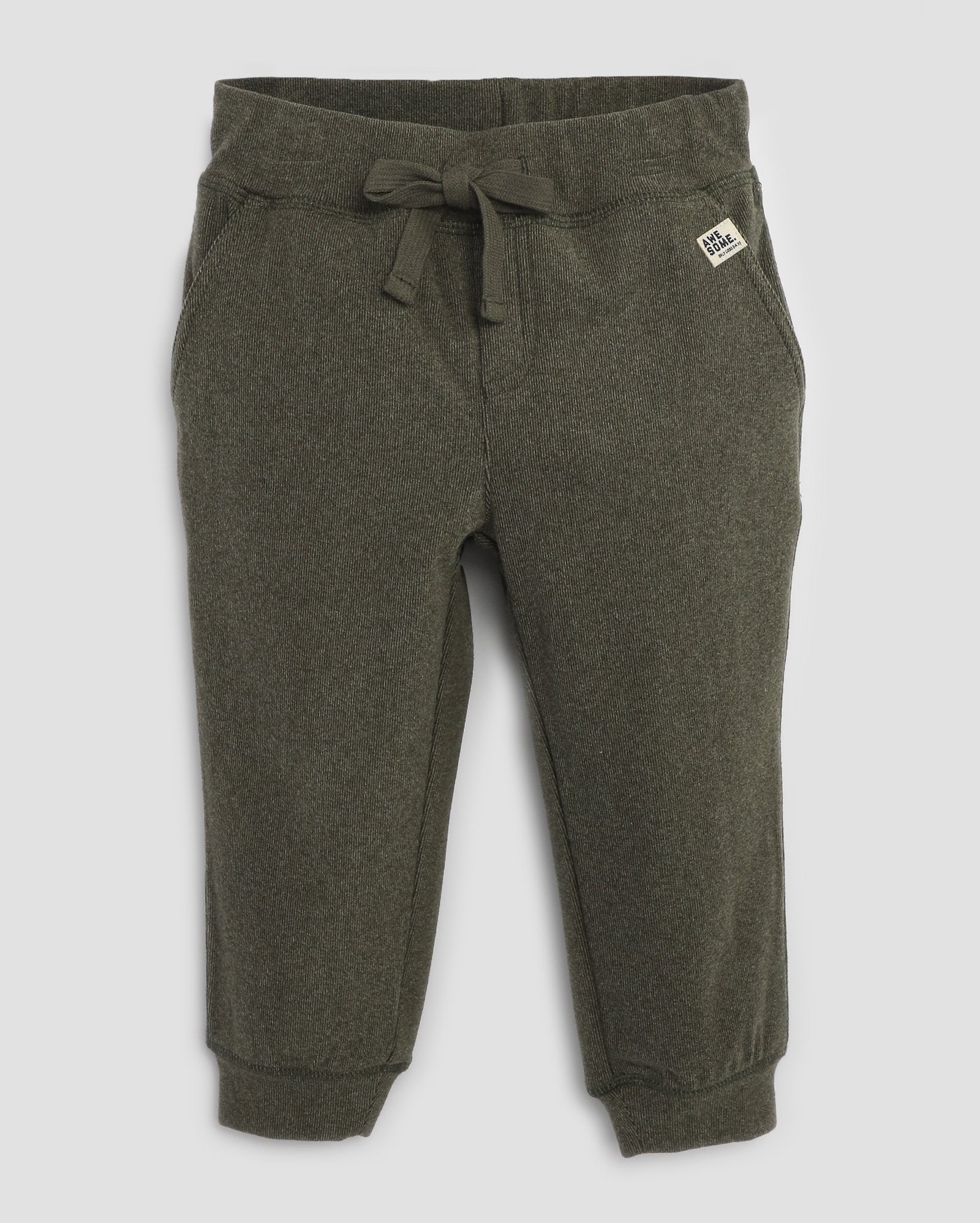 Calça de moletom infantil jogger com felpa awesome 1-4A - Verde Escuro