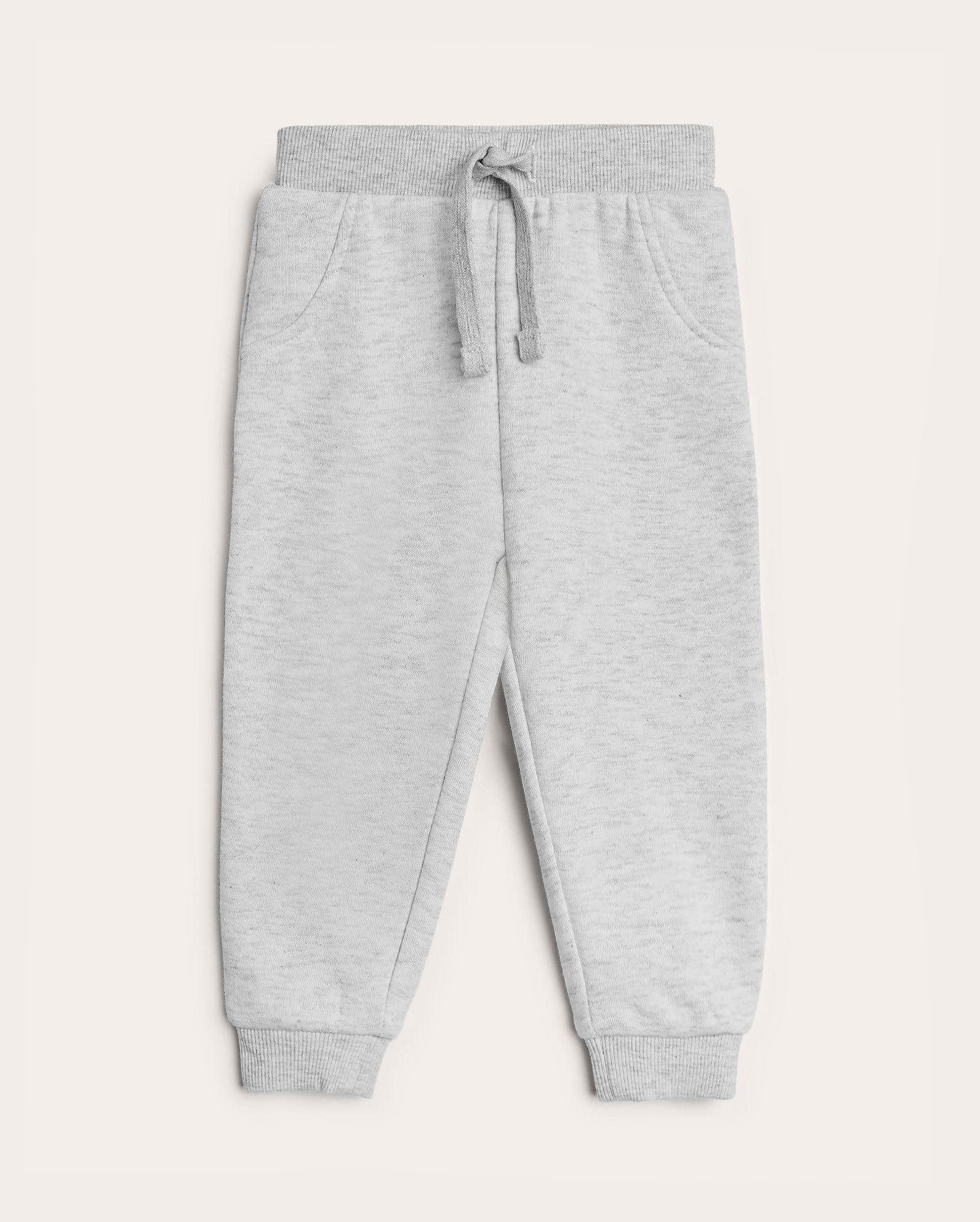 Calça de moletom bebê jogger com felpa e cordão - Cinza Claro Mescla